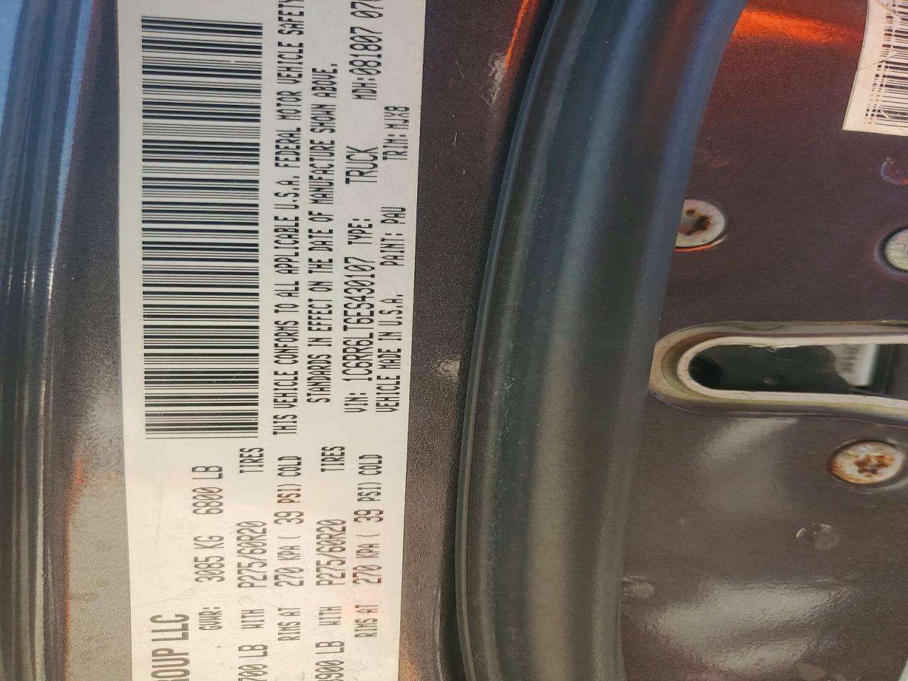 2014 Ram 1500 Slt Gray vin: 1C6RR6LT6ES430107