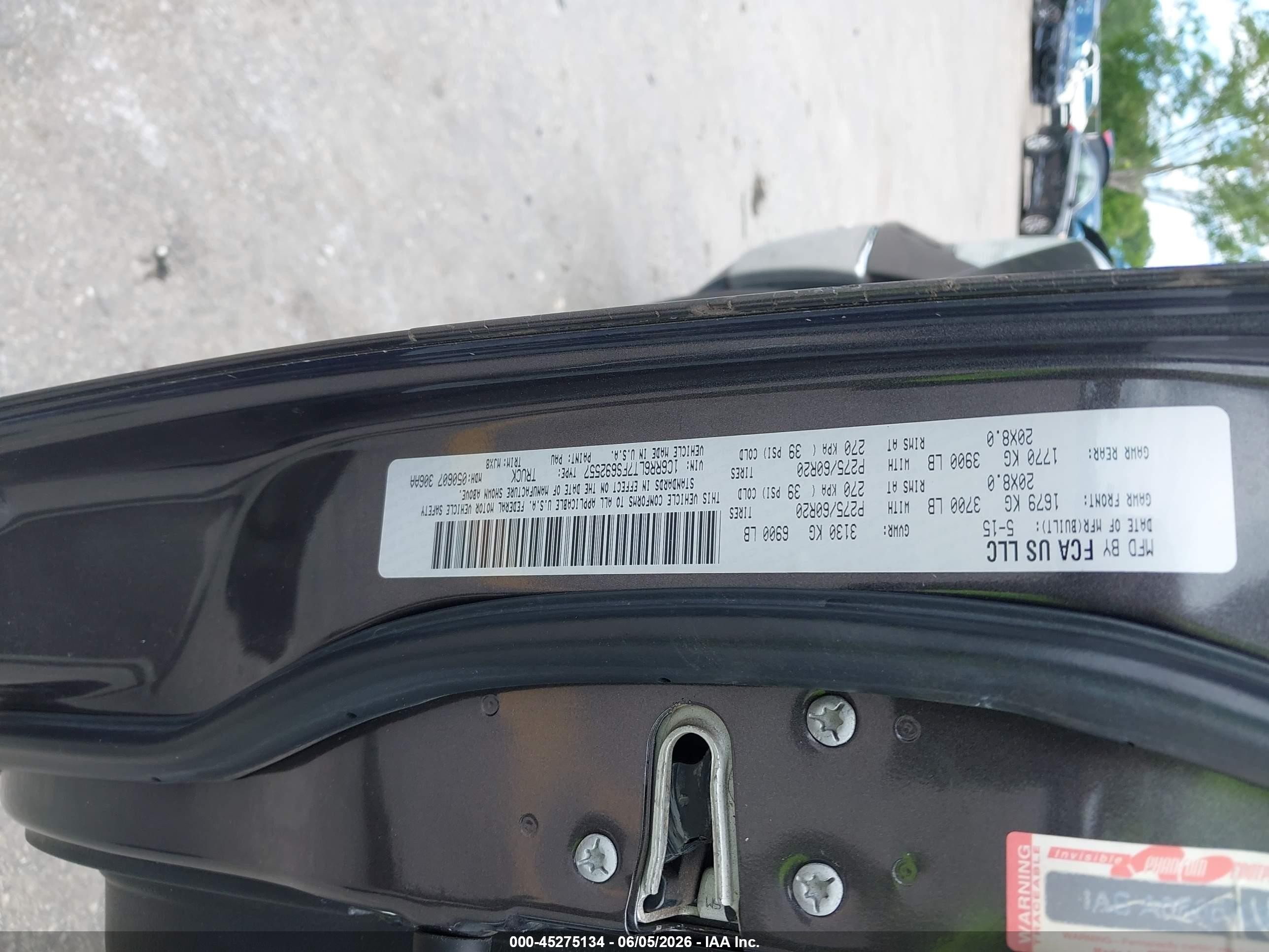 2015 Ram 1500 Lone Star Black vin: 1C6RR6LT7FS692557