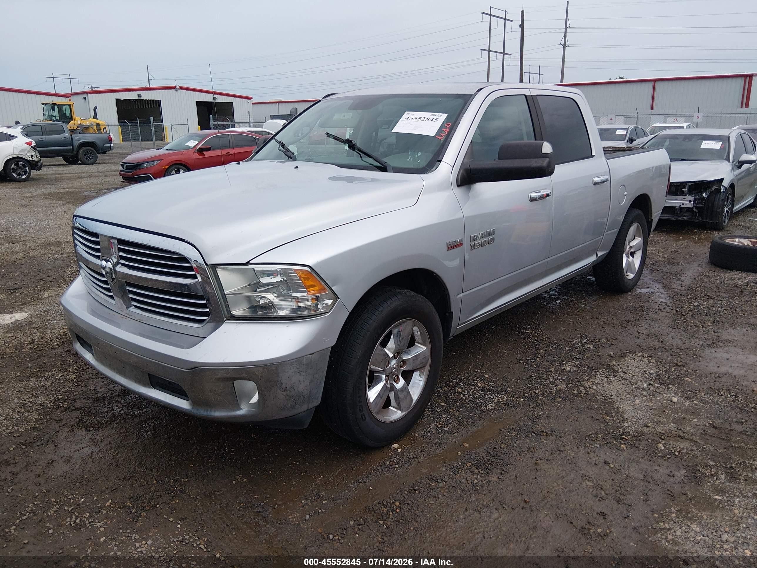 2014 Ram 1500 Big Horn Silver vin: 1C6RR6LT8ES228806