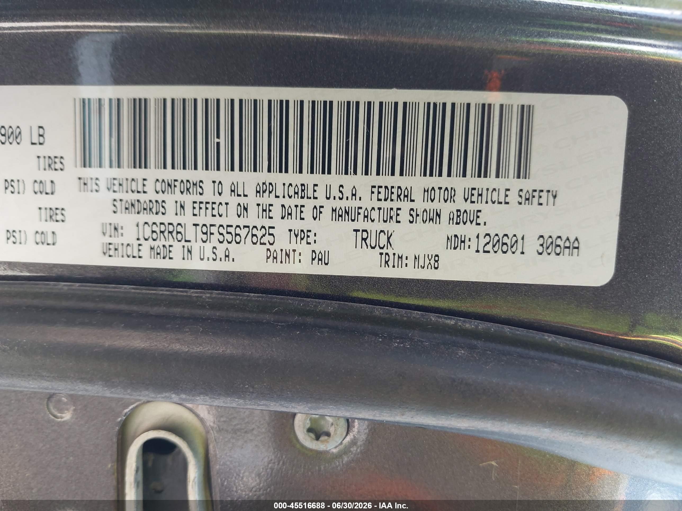 2015 Ram 1500 Lone Star Gray vin: 1C6RR6LT9FS567625