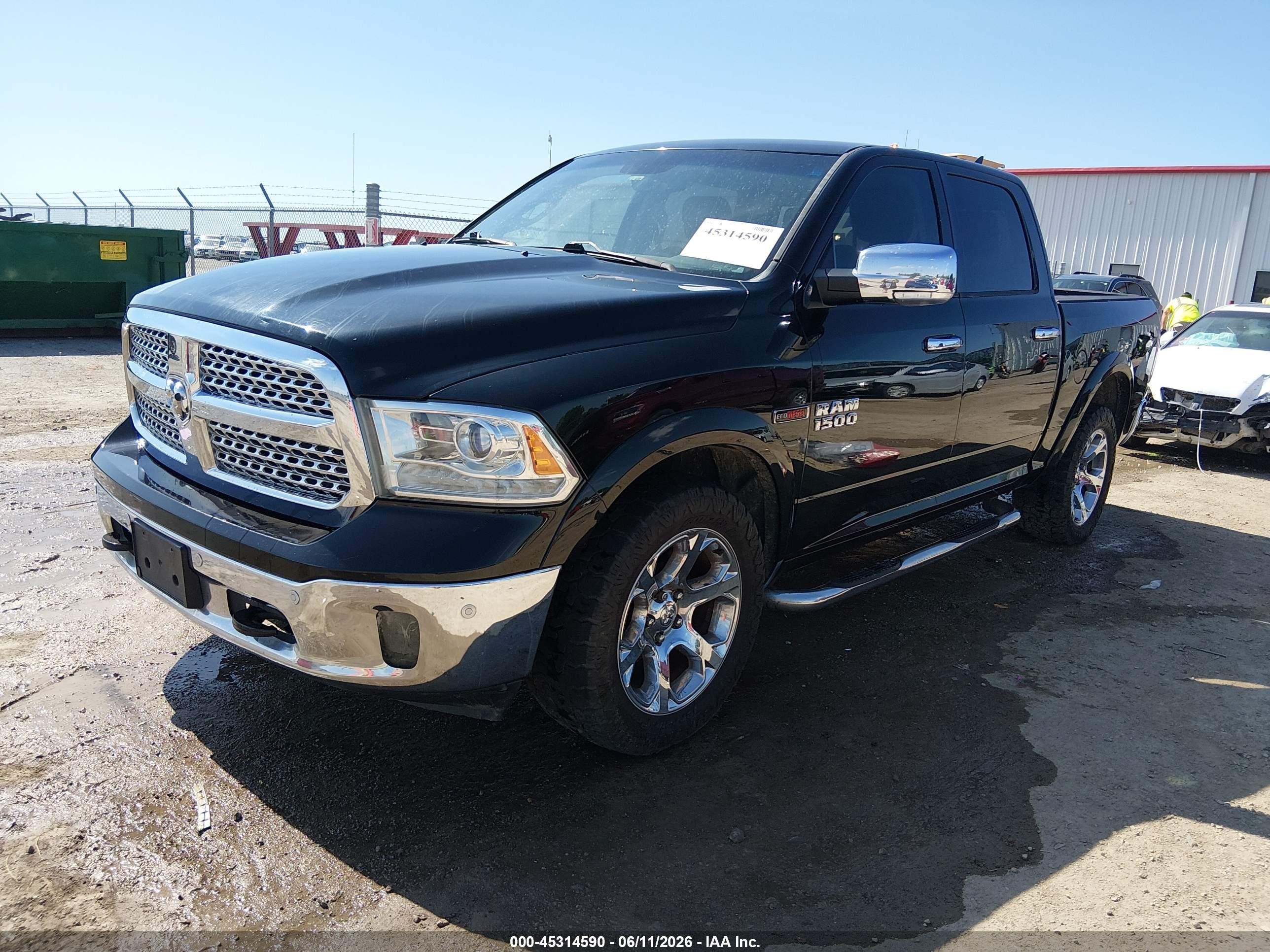 2014 Ram 1500 Laramie Black vin: 1C6RR6NM7ES474770