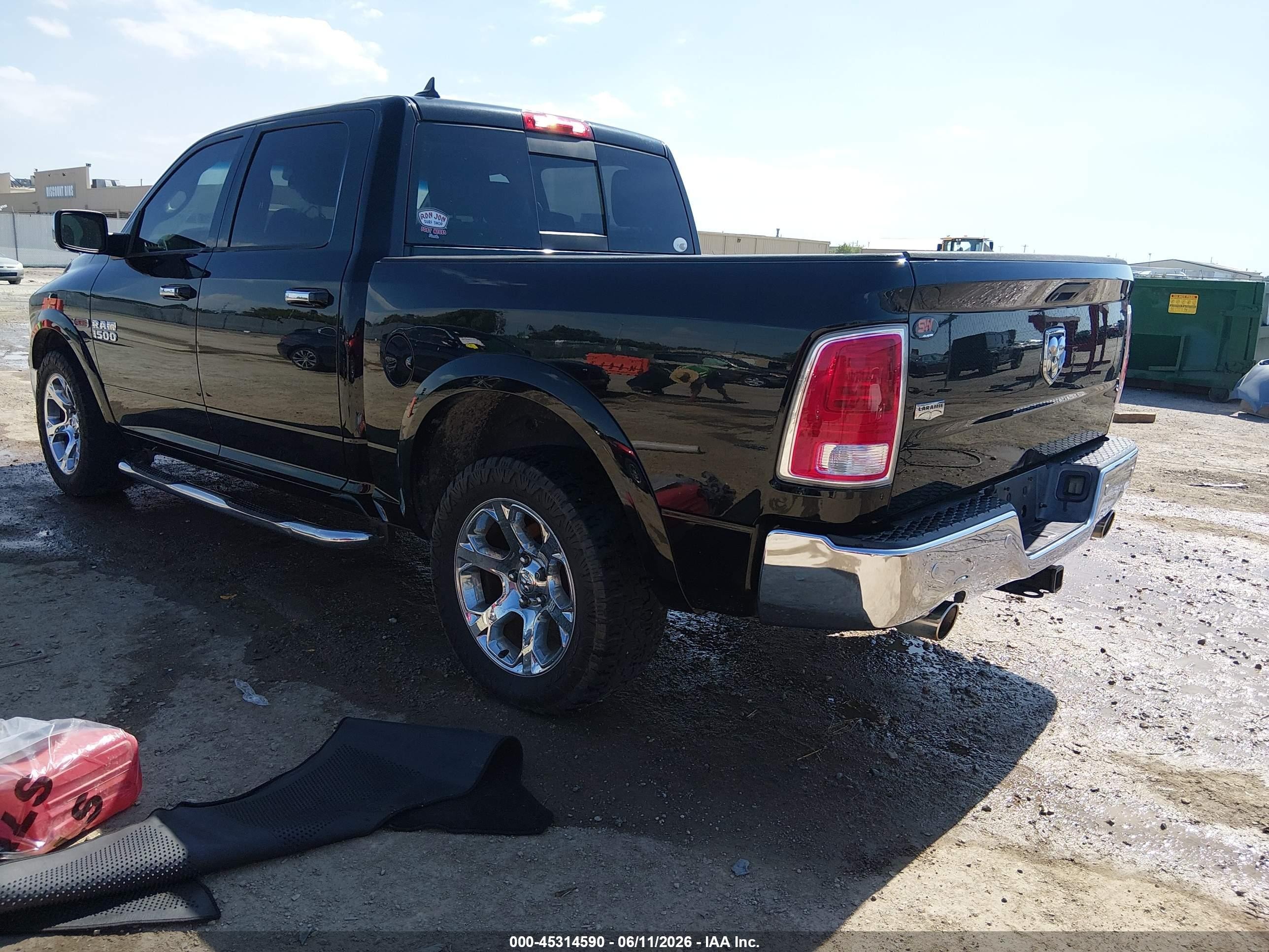 2014 Ram 1500 Laramie Black vin: 1C6RR6NM7ES474770