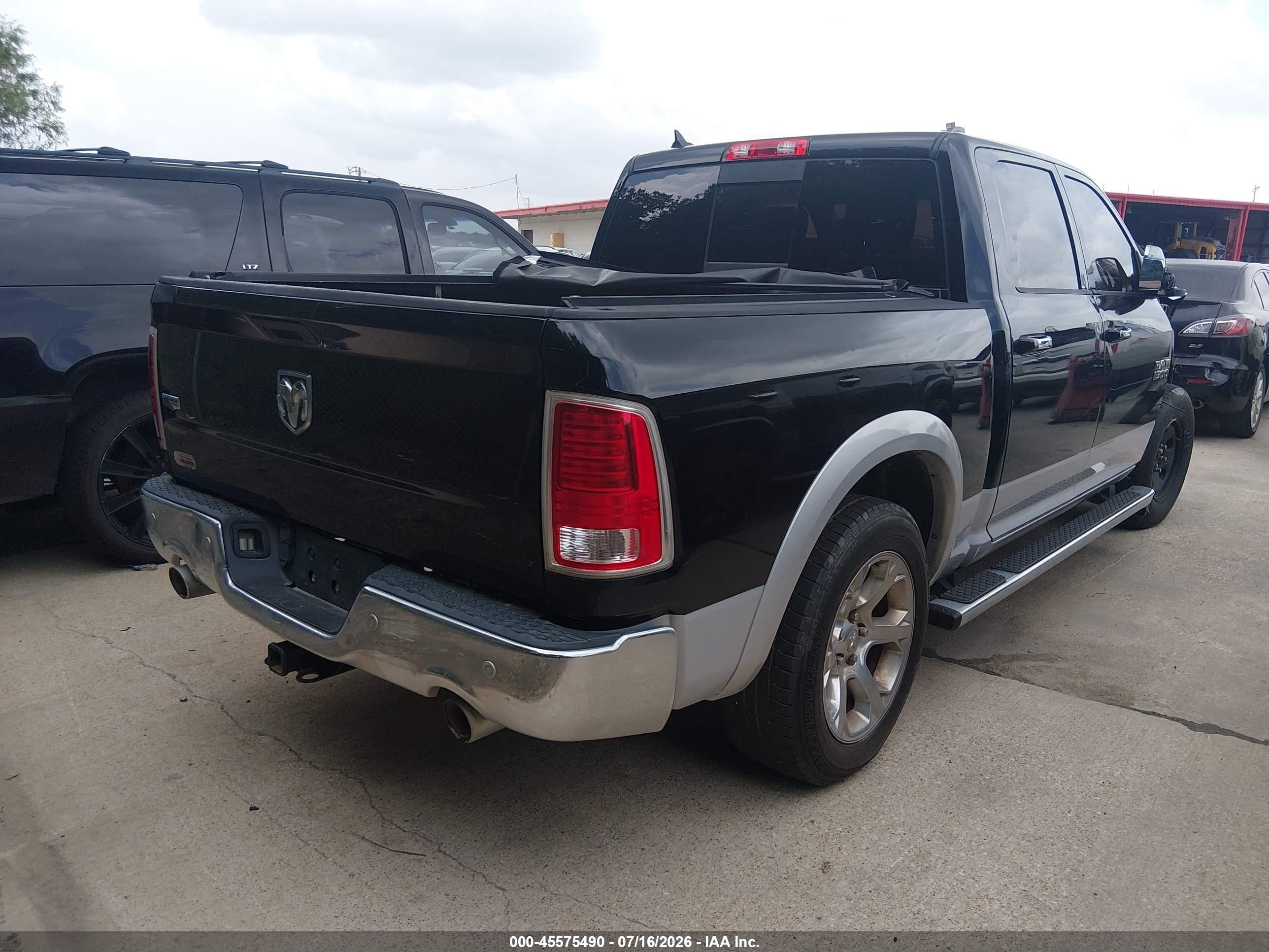 2014 Ram 1500 Laramie Черный vin: 1C6RR6NT1ES101862