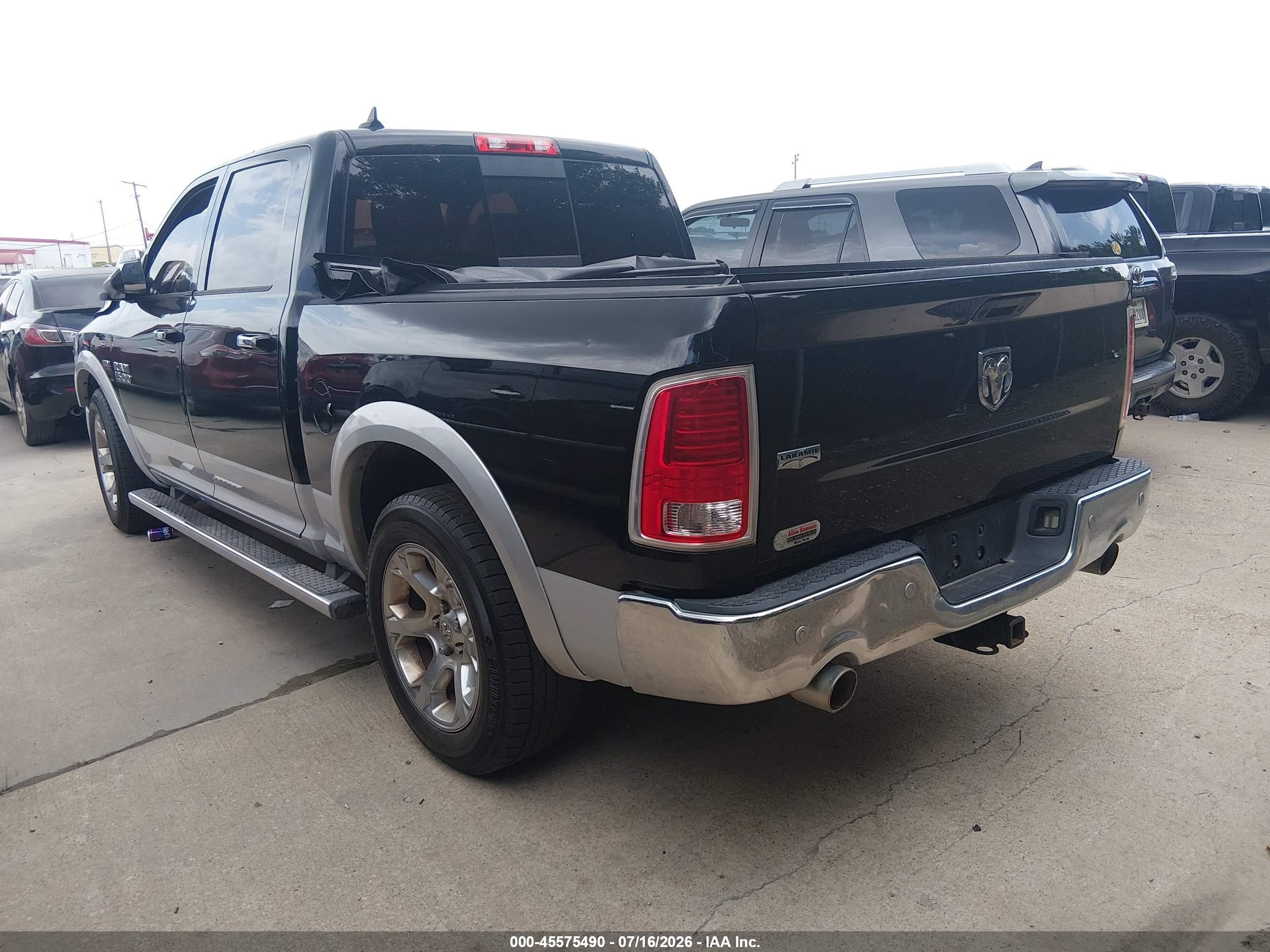 2014 Ram 1500 Laramie Черный vin: 1C6RR6NT1ES101862