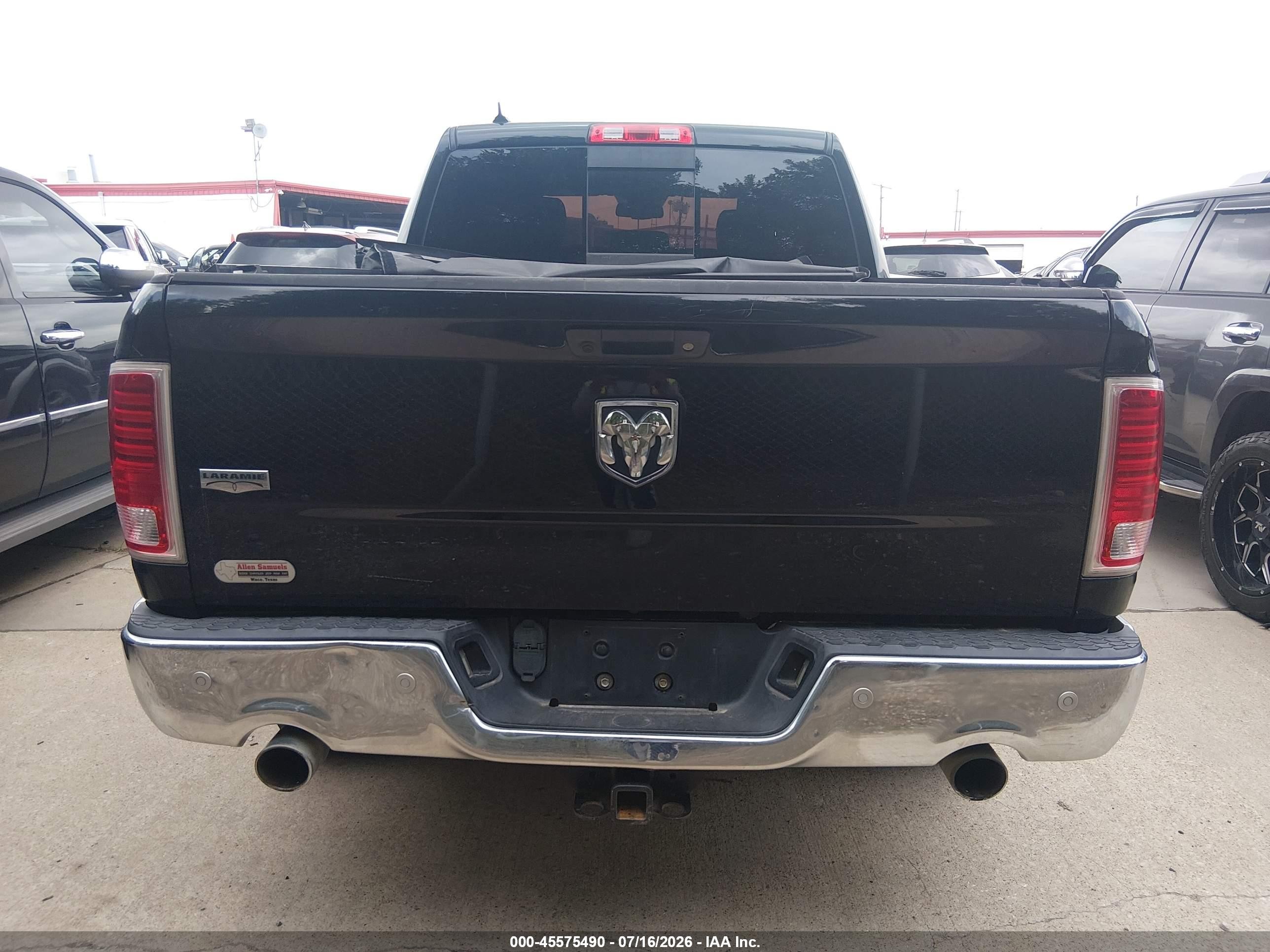 2014 Ram 1500 Laramie Черный vin: 1C6RR6NT1ES101862