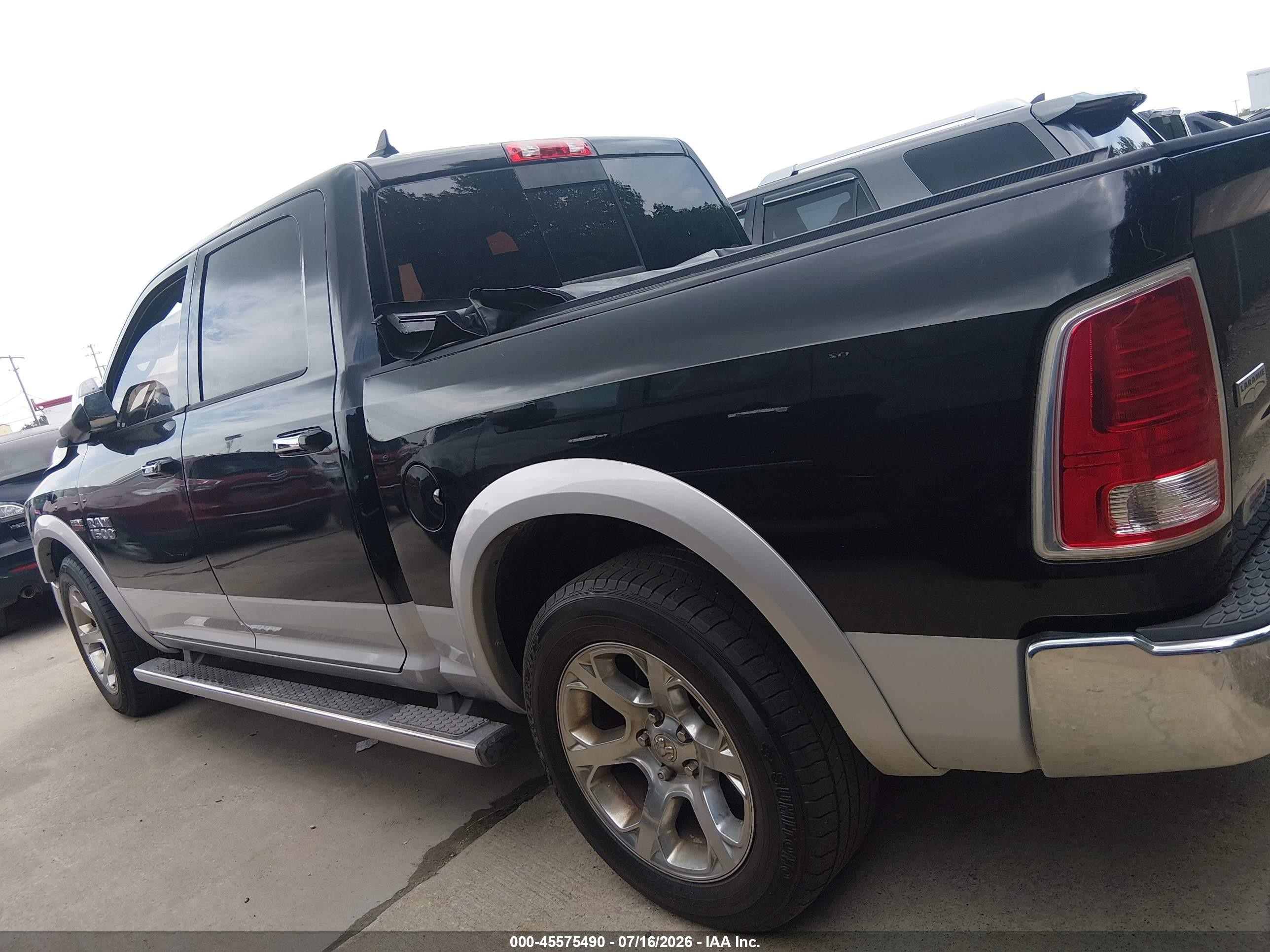 2014 Ram 1500 Laramie Черный vin: 1C6RR6NT1ES101862