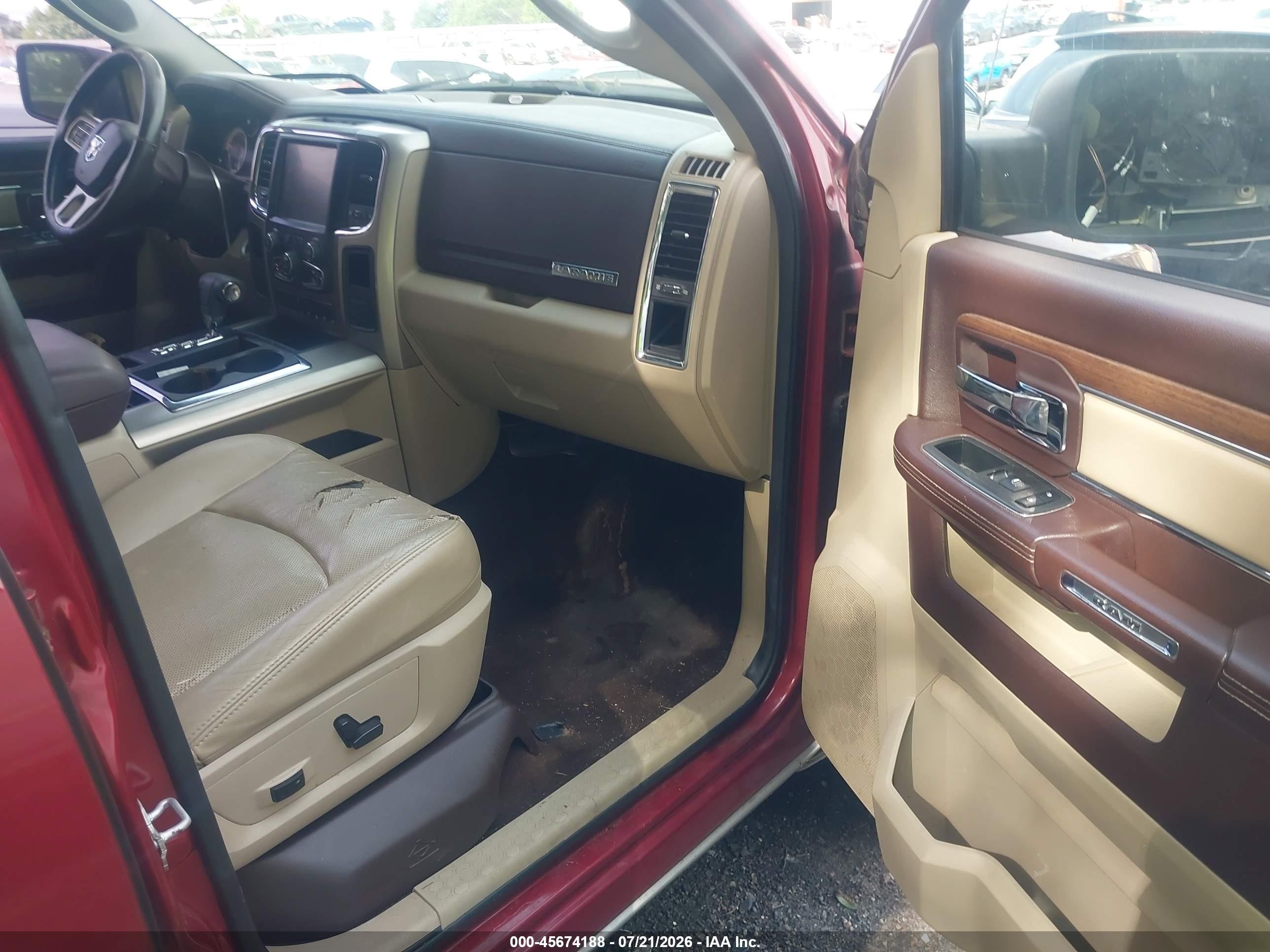 2013 Ram 1500 Laramie Maroon vin: 1C6RR6NT2DS680195
