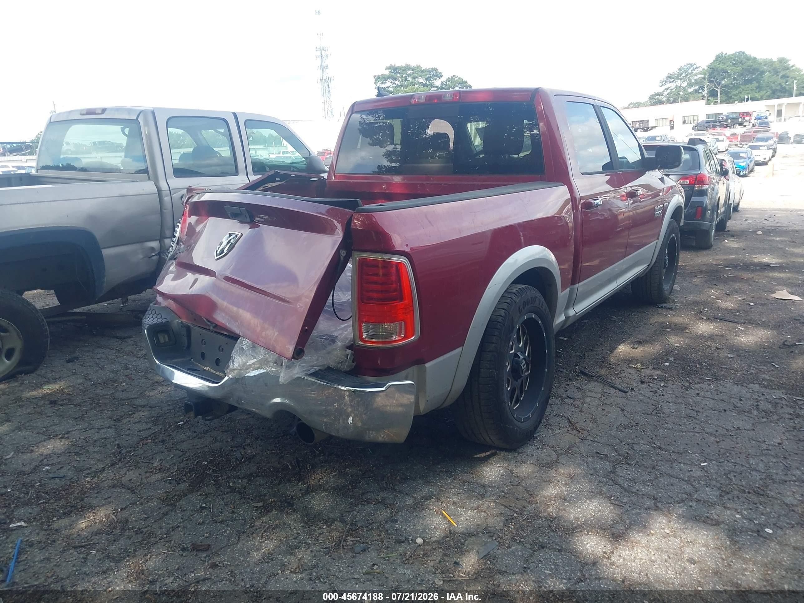 2013 Ram 1500 Laramie Maroon vin: 1C6RR6NT2DS680195