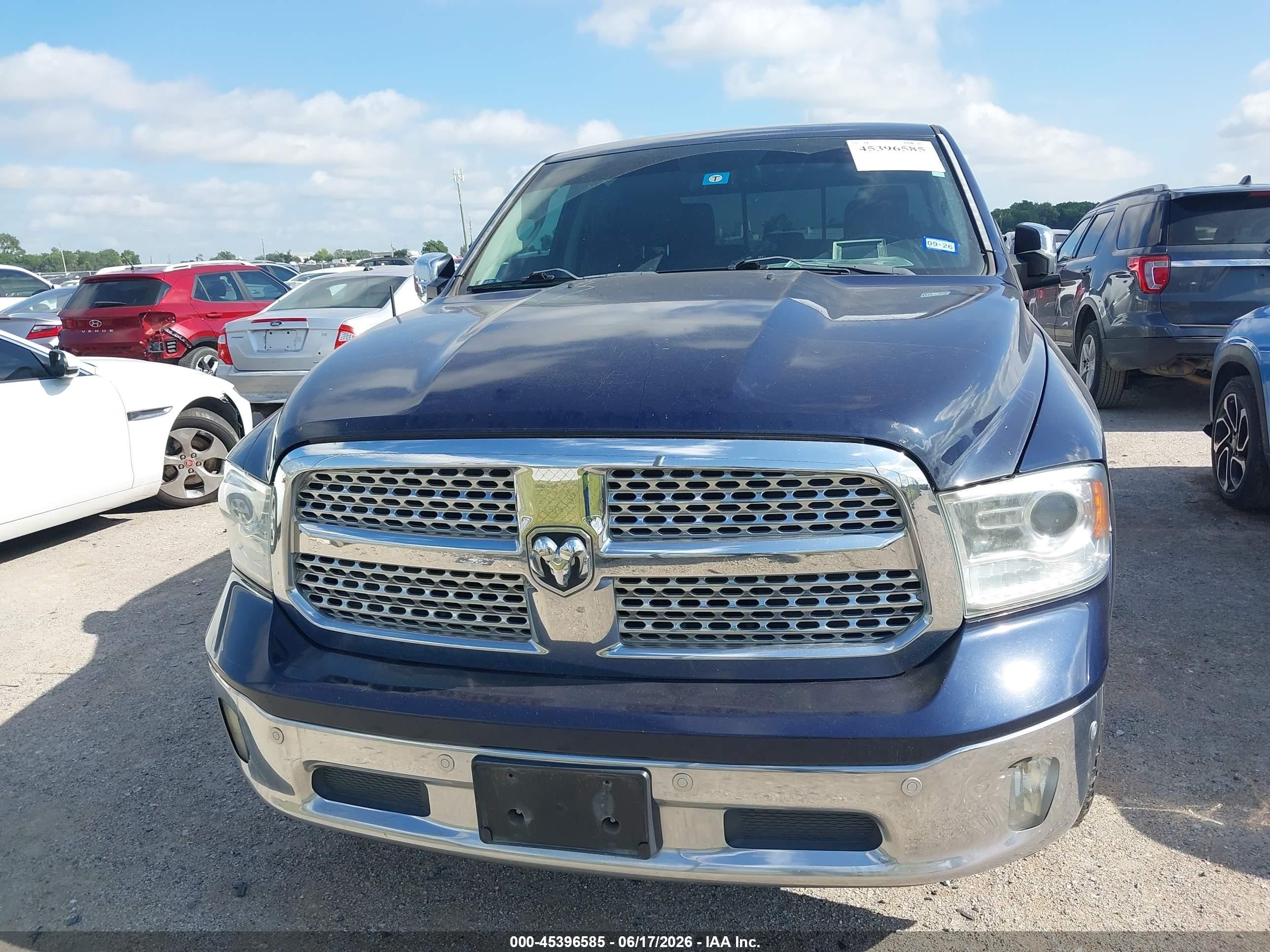 2014 Ram 1500 Laramie Blue vin: 1C6RR6NT9ES180424