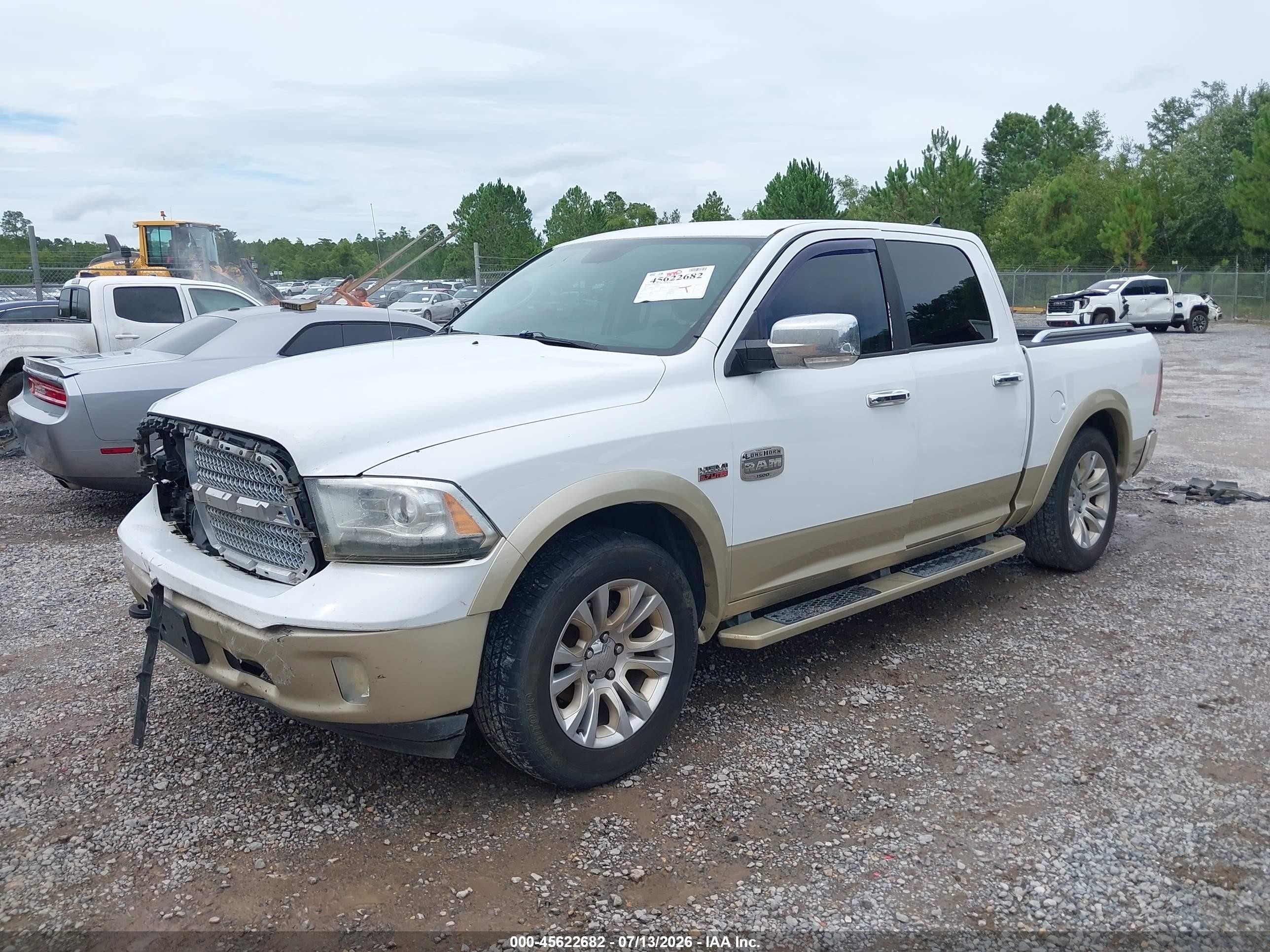 2013 Ram 1500 Laramie Longhorn Edition Белый vin: 1C6RR6PT1DS551622