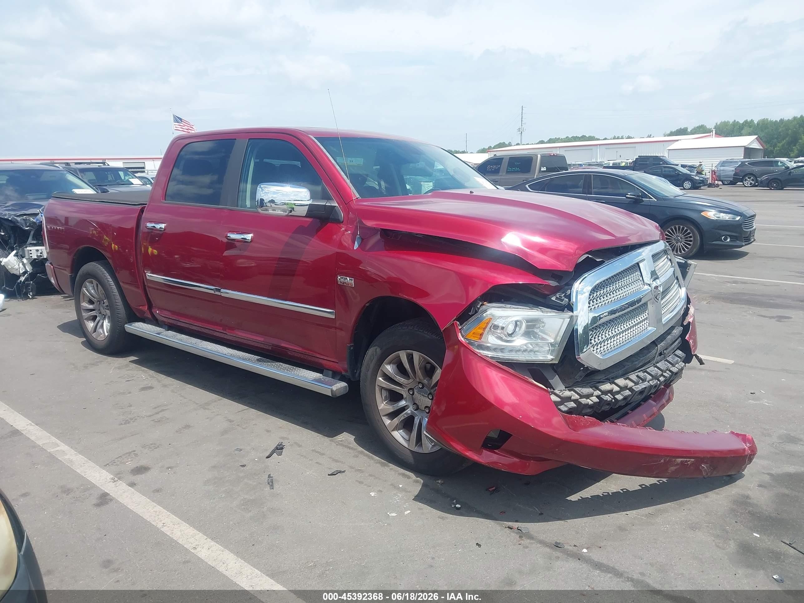 2013 Ram 1500 Laramie Longhorn Edition Burgundy vin: 1C6RR6PT1DS721770