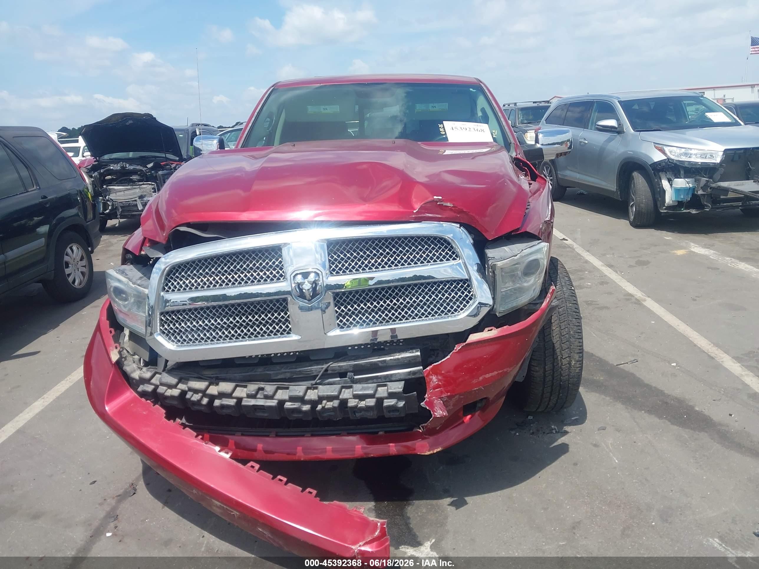 2013 Ram 1500 Laramie Longhorn Edition Burgundy vin: 1C6RR6PT1DS721770