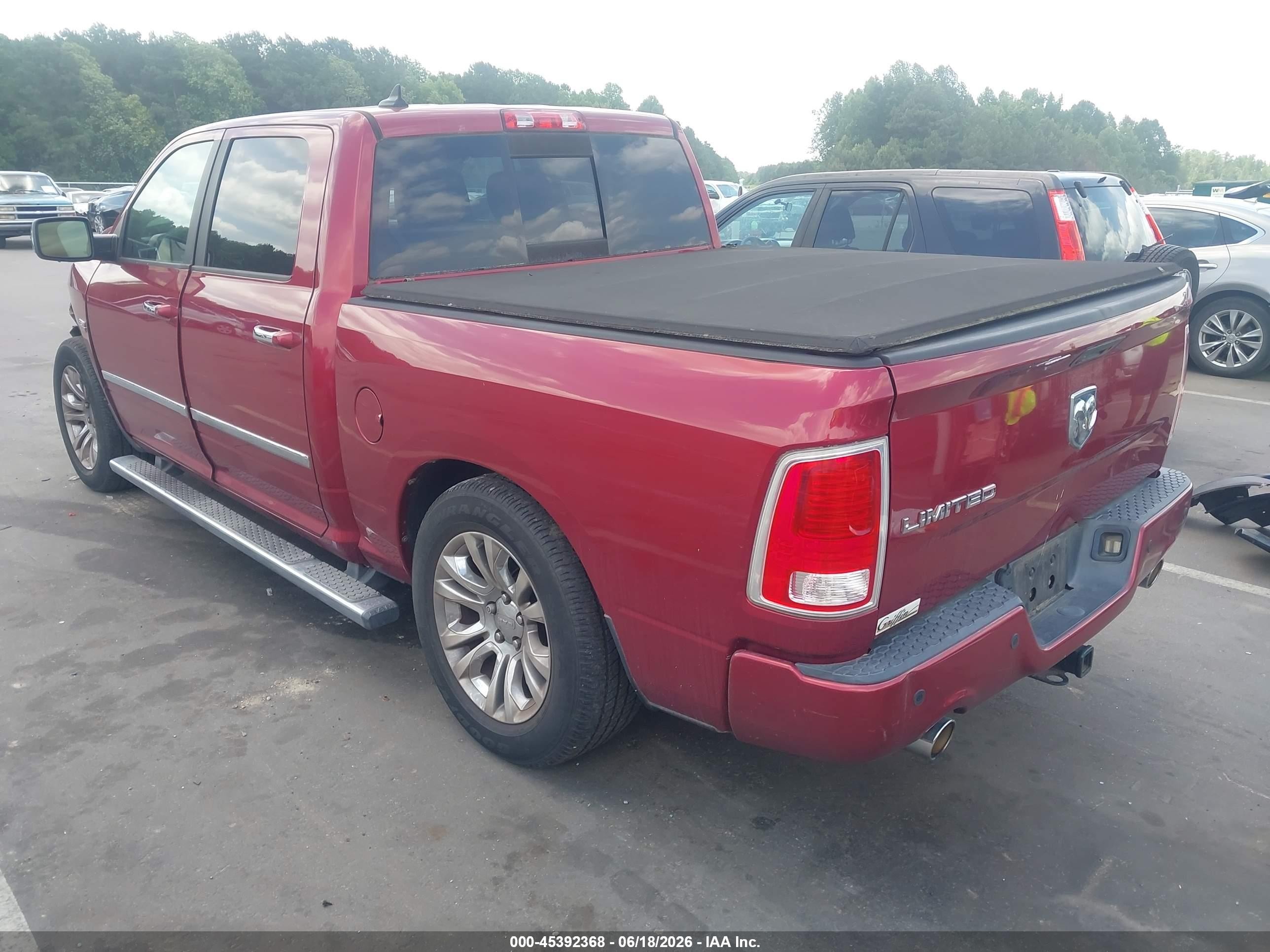 2013 Ram 1500 Laramie Longhorn Edition Burgundy vin: 1C6RR6PT1DS721770