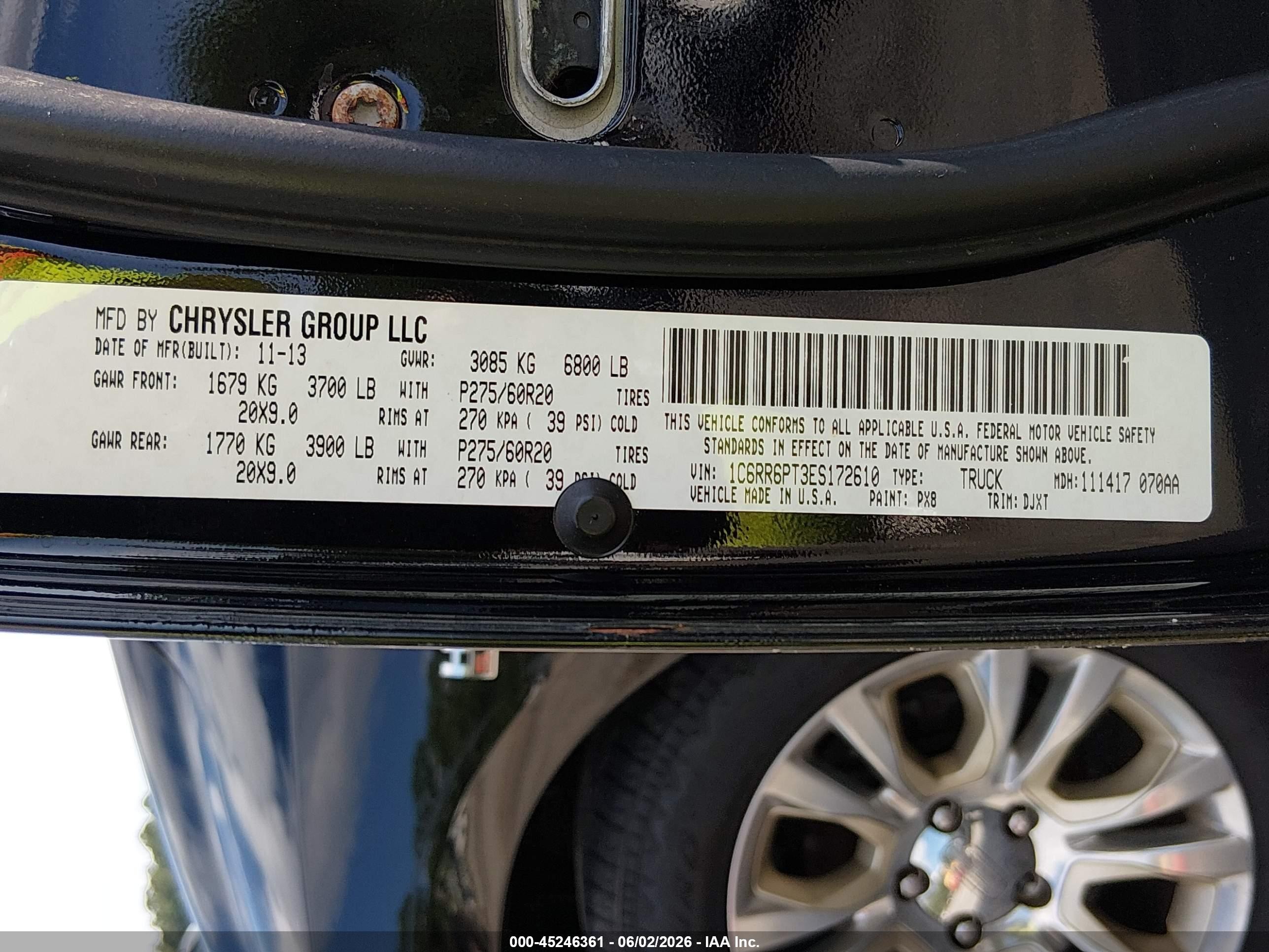 2014 Ram 1500 Longhorn Black vin: 1C6RR6PT3ES172610