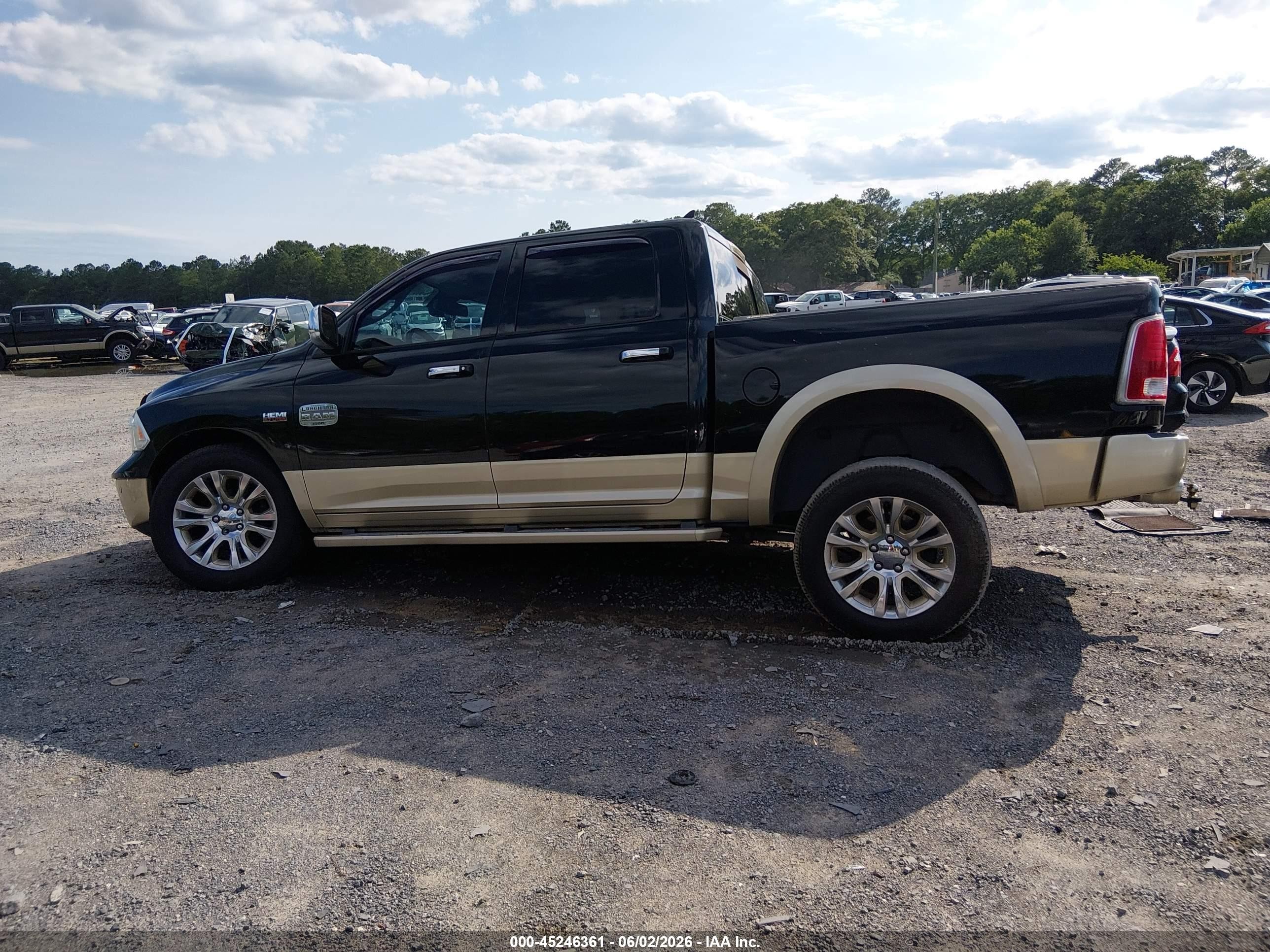 2014 Ram 1500 Longhorn Black vin: 1C6RR6PT3ES172610