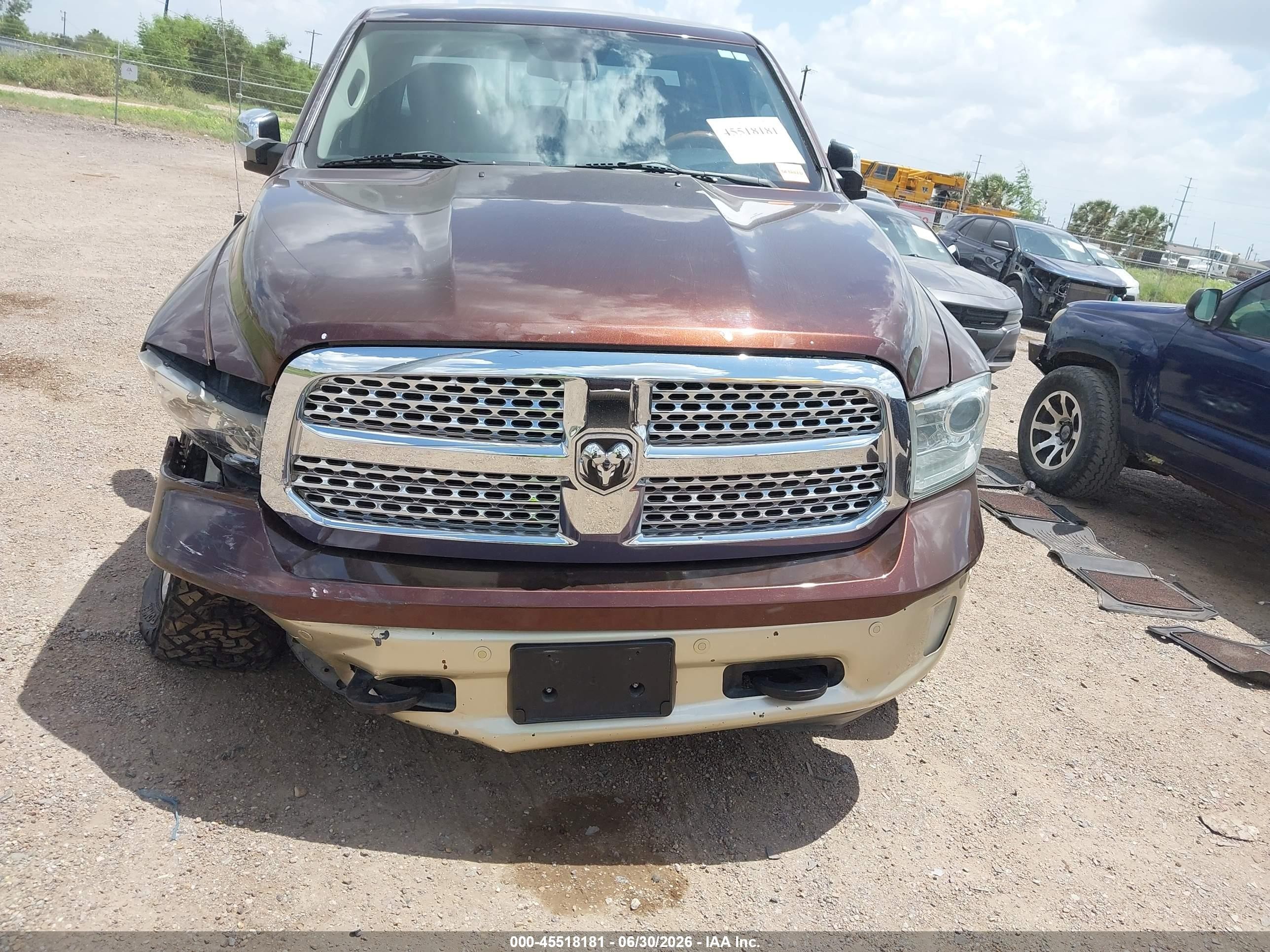 2015 Ram 1500 Laramie Longhorn Brown vin: 1C6RR6PT6FS651203