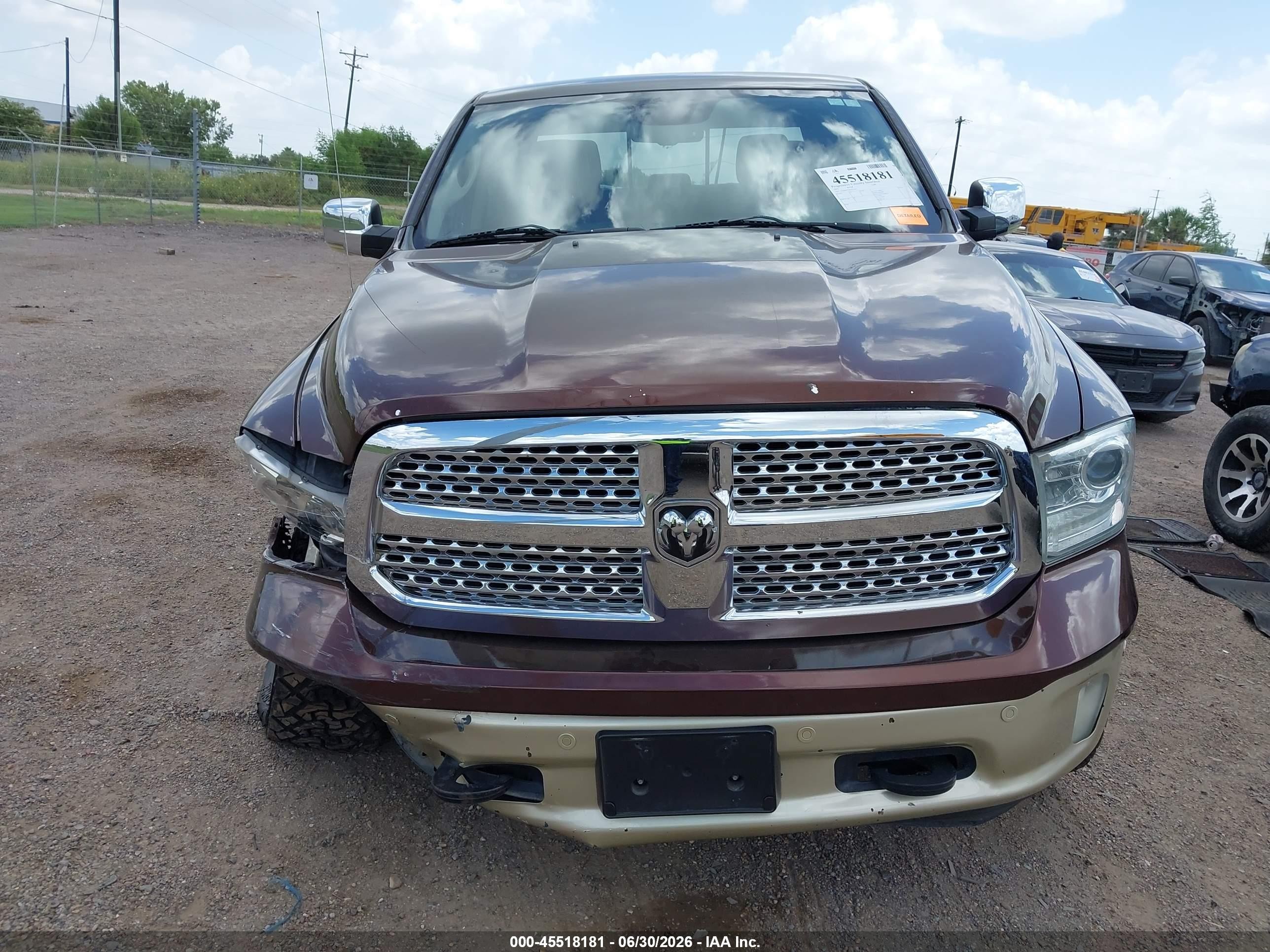 2015 Ram 1500 Laramie Longhorn Brown vin: 1C6RR6PT6FS651203