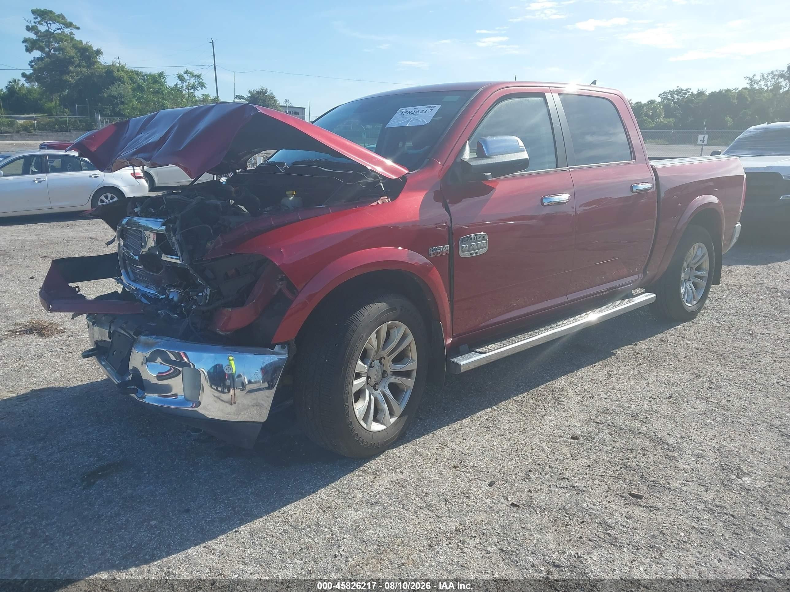 2014 Ram 1500 Longhorn Бордовый vin: 1C6RR6PT7ES298775