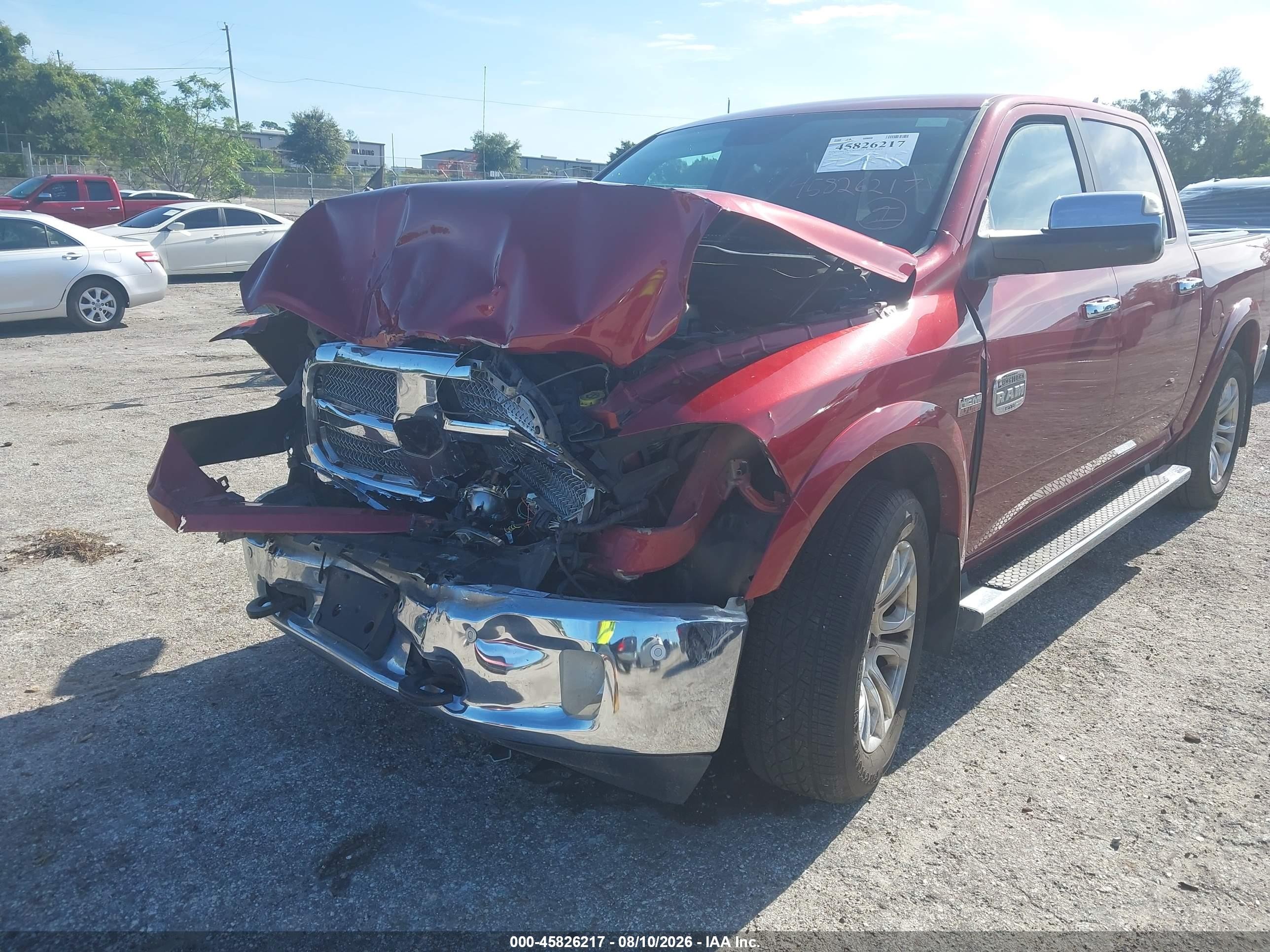 2014 Ram 1500 Longhorn Бордовый vin: 1C6RR6PT7ES298775