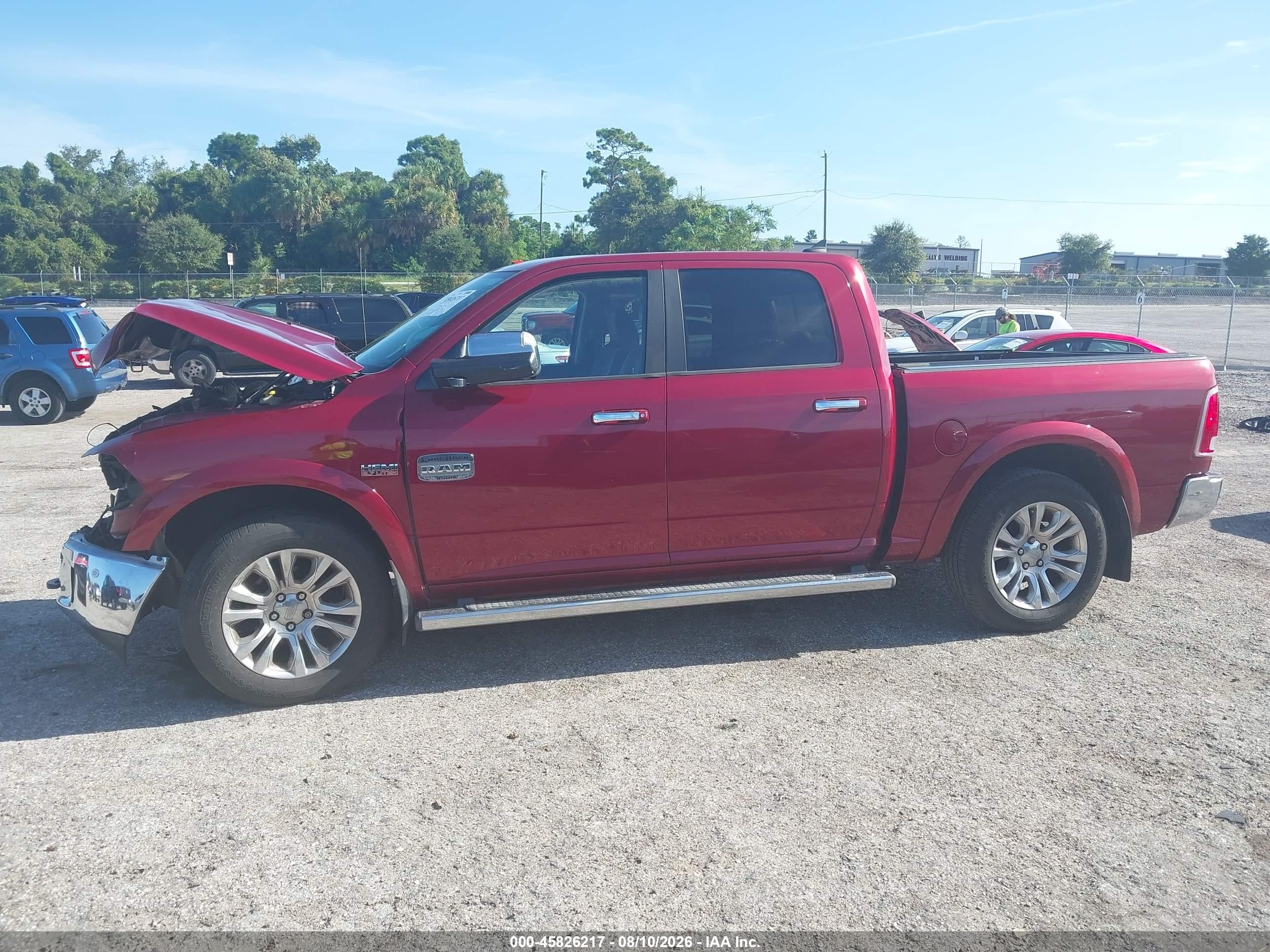 2014 Ram 1500 Longhorn Бордовый vin: 1C6RR6PT7ES298775