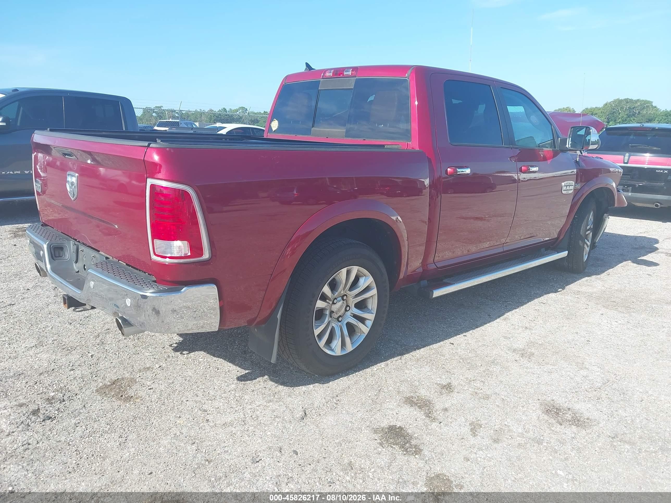 2014 Ram 1500 Longhorn Бордовый vin: 1C6RR6PT7ES298775