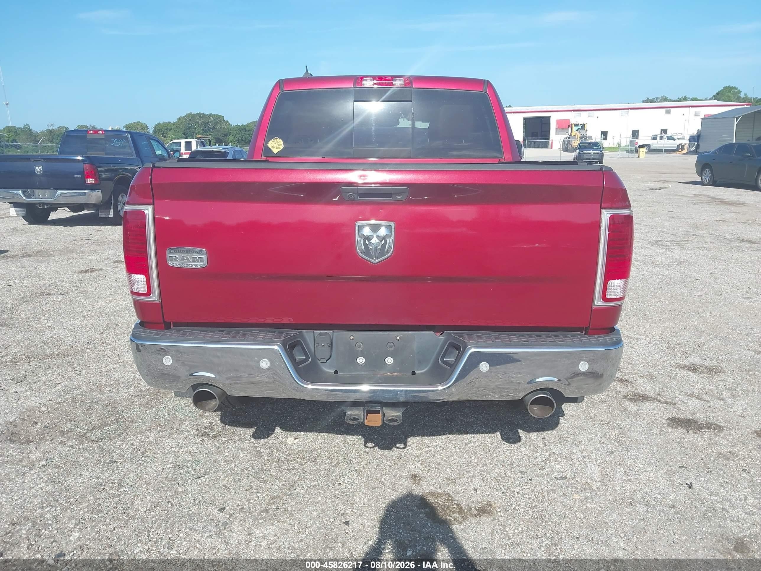 2014 Ram 1500 Longhorn Бордовый vin: 1C6RR6PT7ES298775