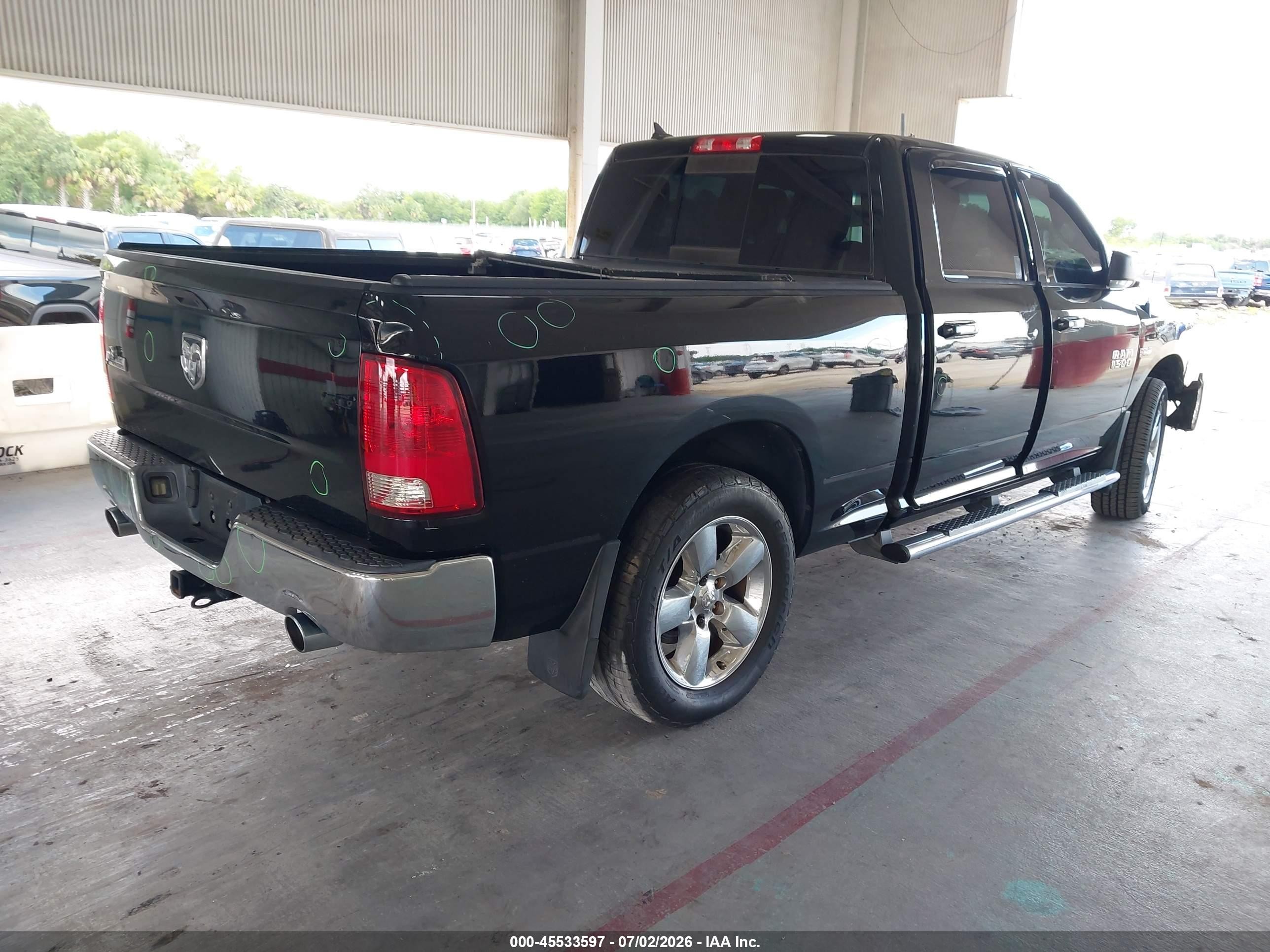 2015 Ram 1500 Big Horn Черный vin: 1C6RR6TT5FS530166