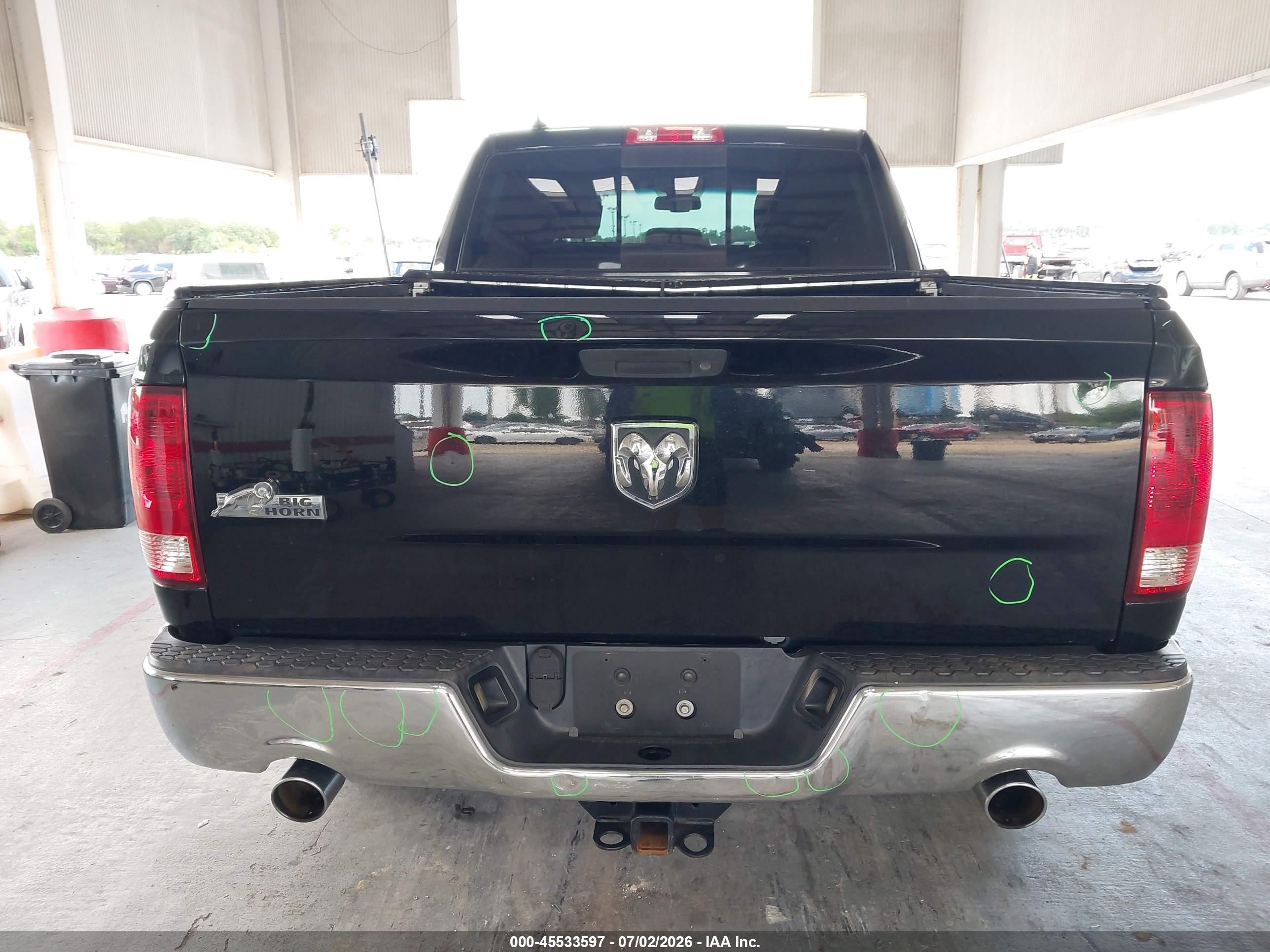 2015 Ram 1500 Big Horn Черный vin: 1C6RR6TT5FS530166
