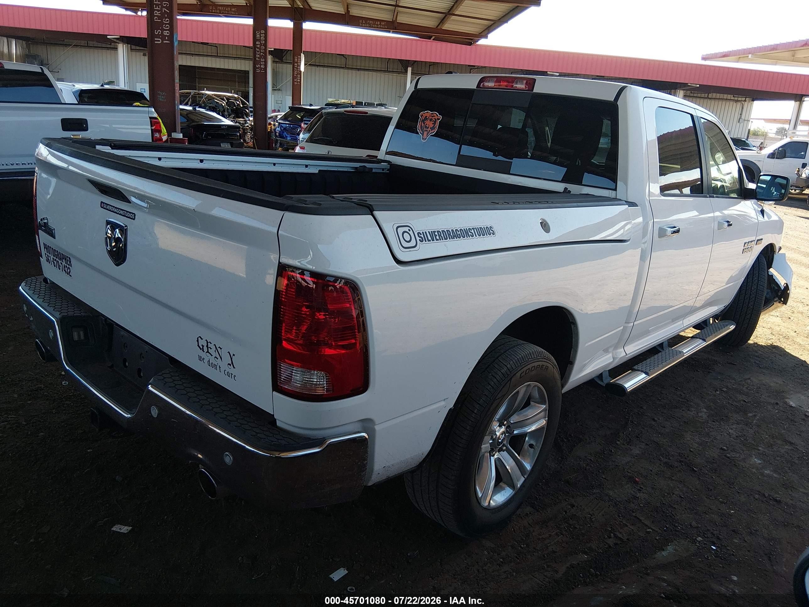 2014 Ram 1500 Big Horn White vin: 1C6RR6TT9ES310754