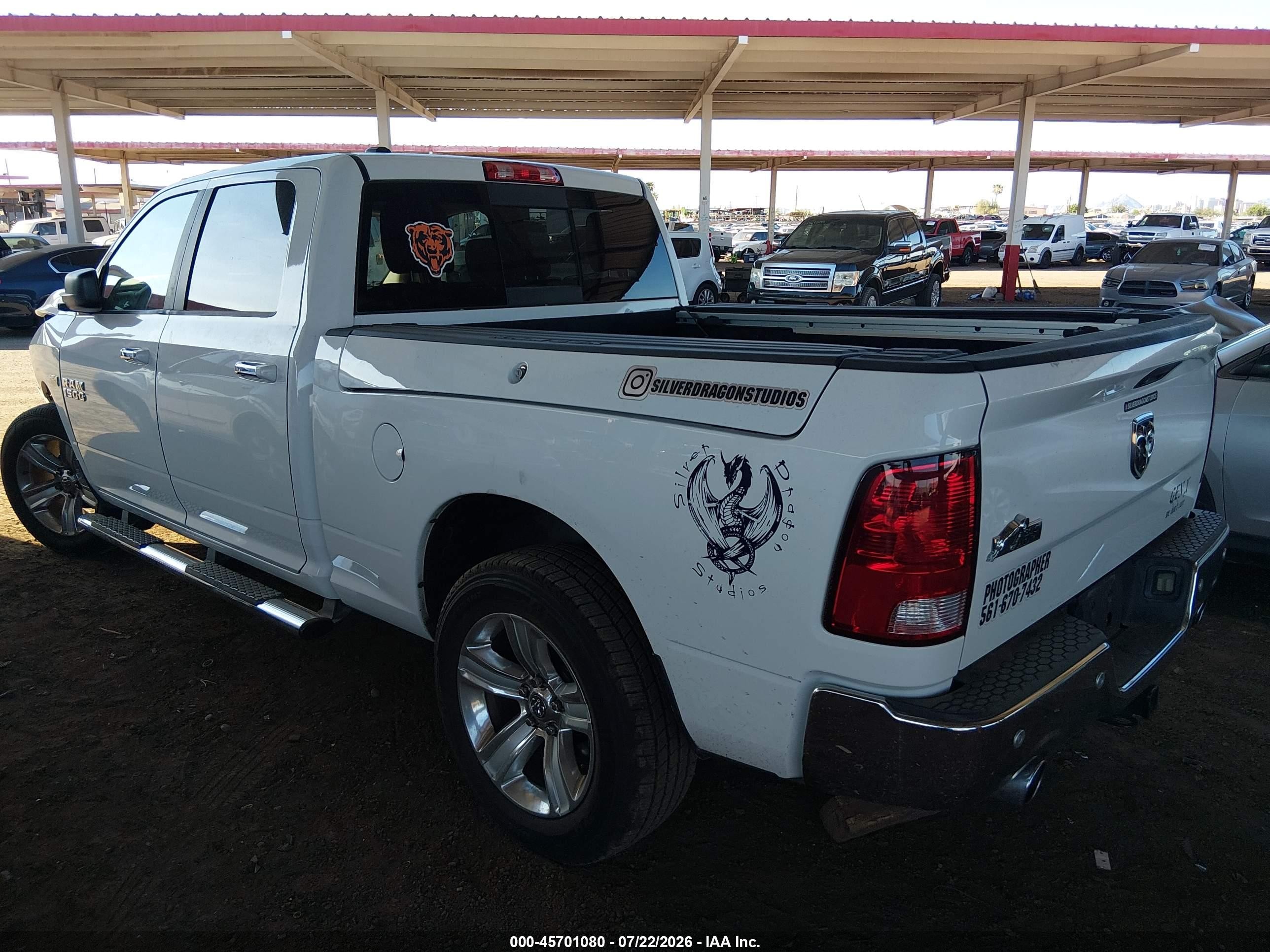 2014 Ram 1500 Big Horn White vin: 1C6RR6TT9ES310754