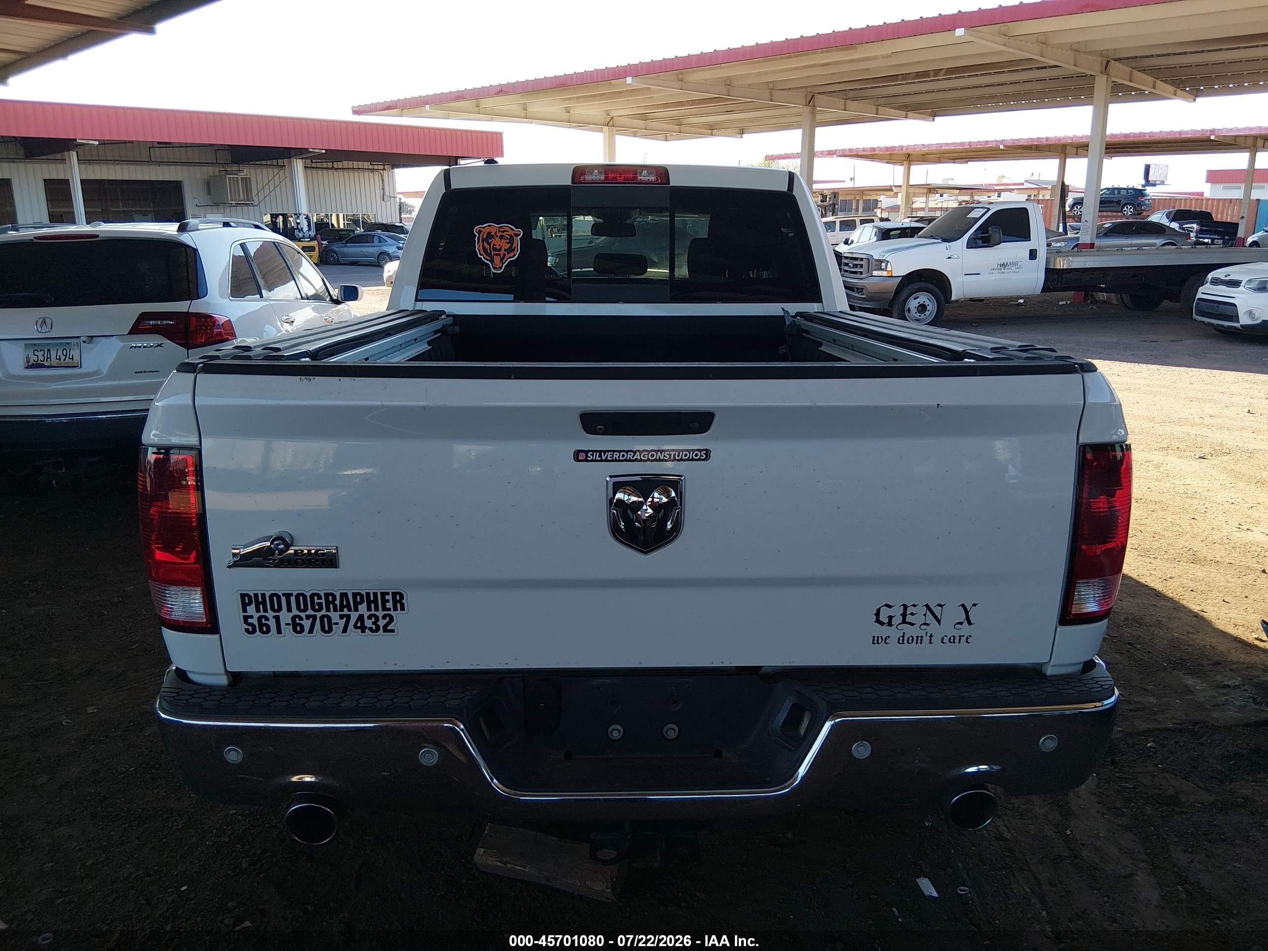 2014 Ram 1500 Big Horn White vin: 1C6RR6TT9ES310754