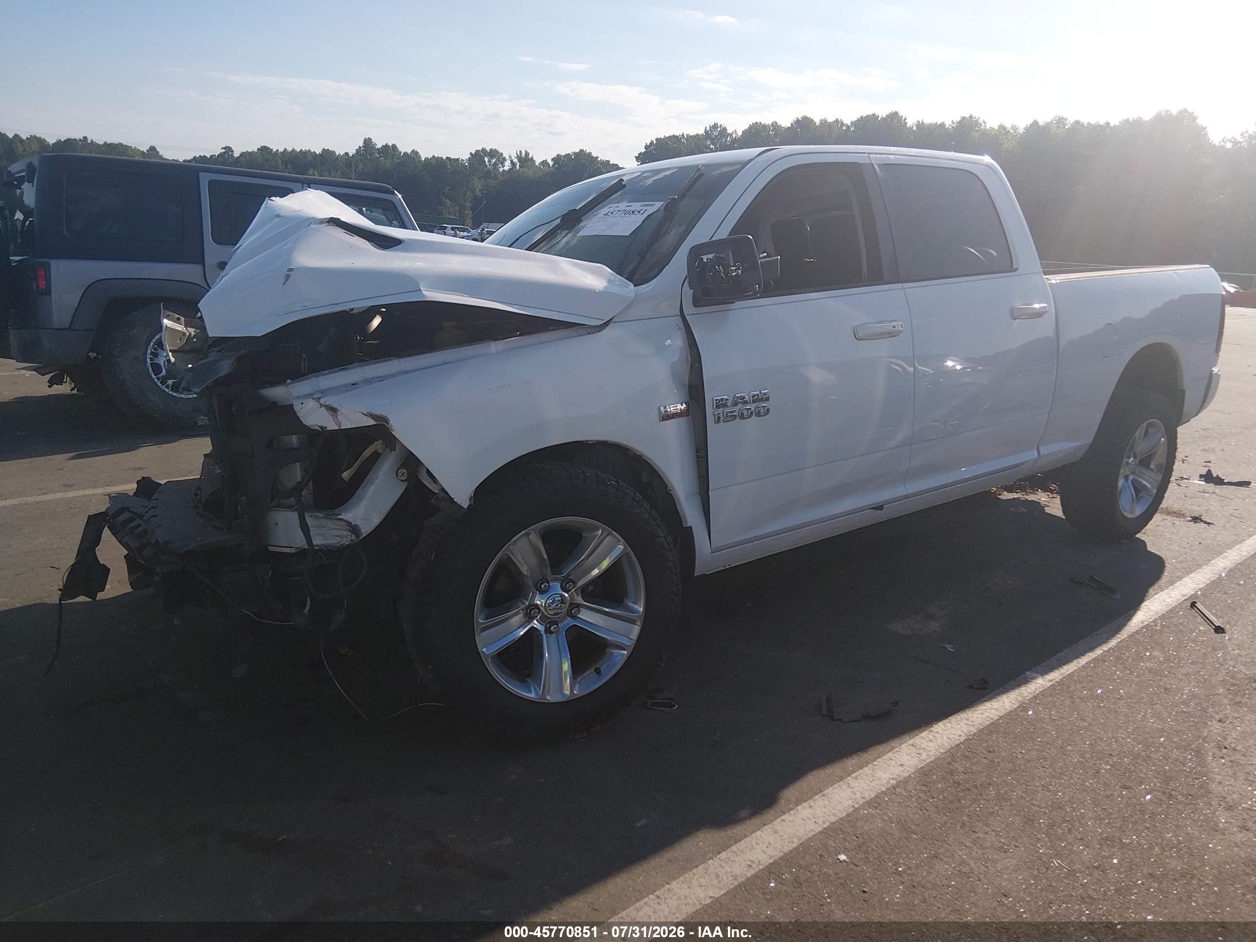 2014 Ram 1500 Sport White vin: 1C6RR6UT6ES448590