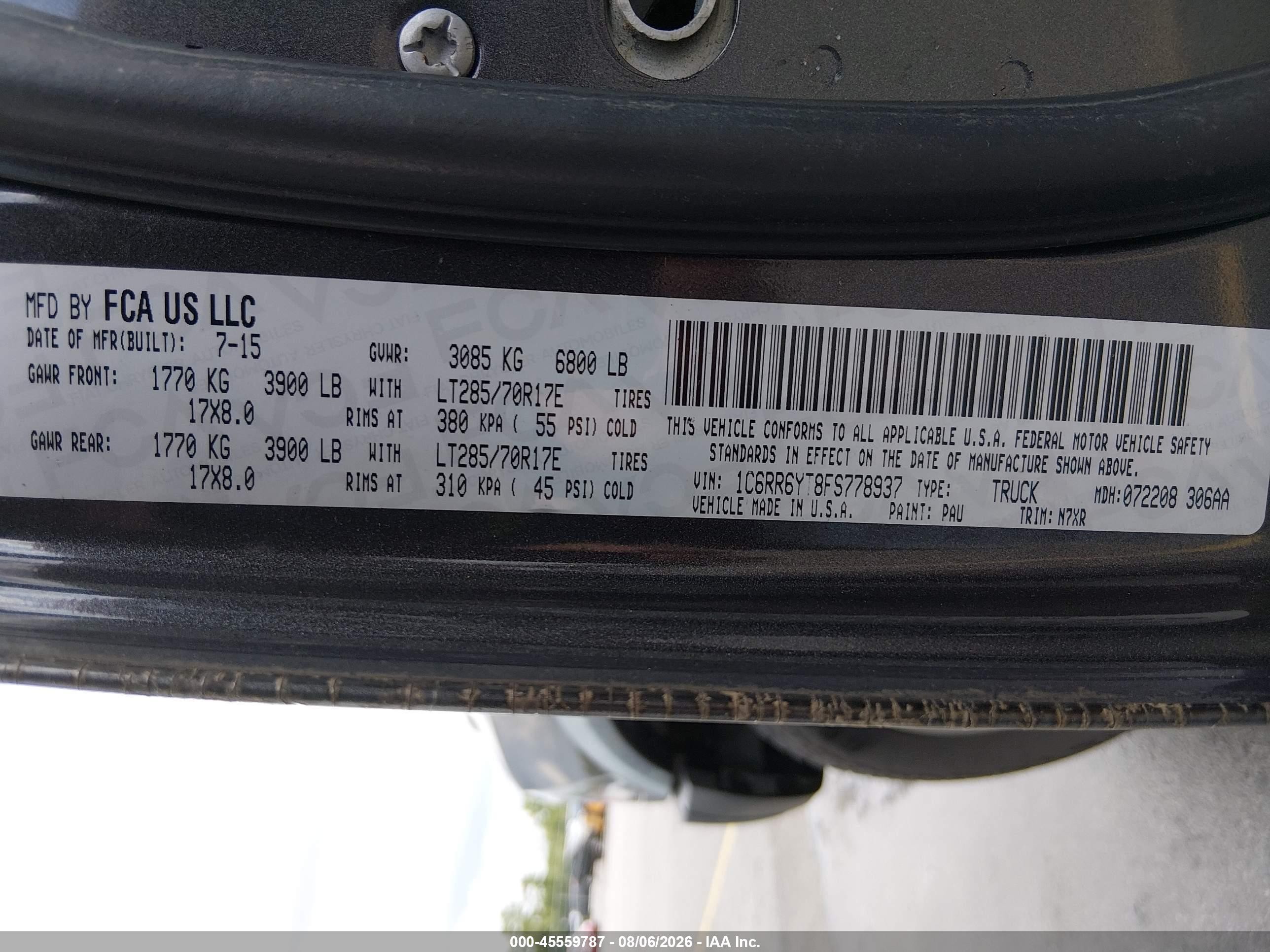 2015 Ram 1500 Rebel Gray vin: 1C6RR6YT8FS778937