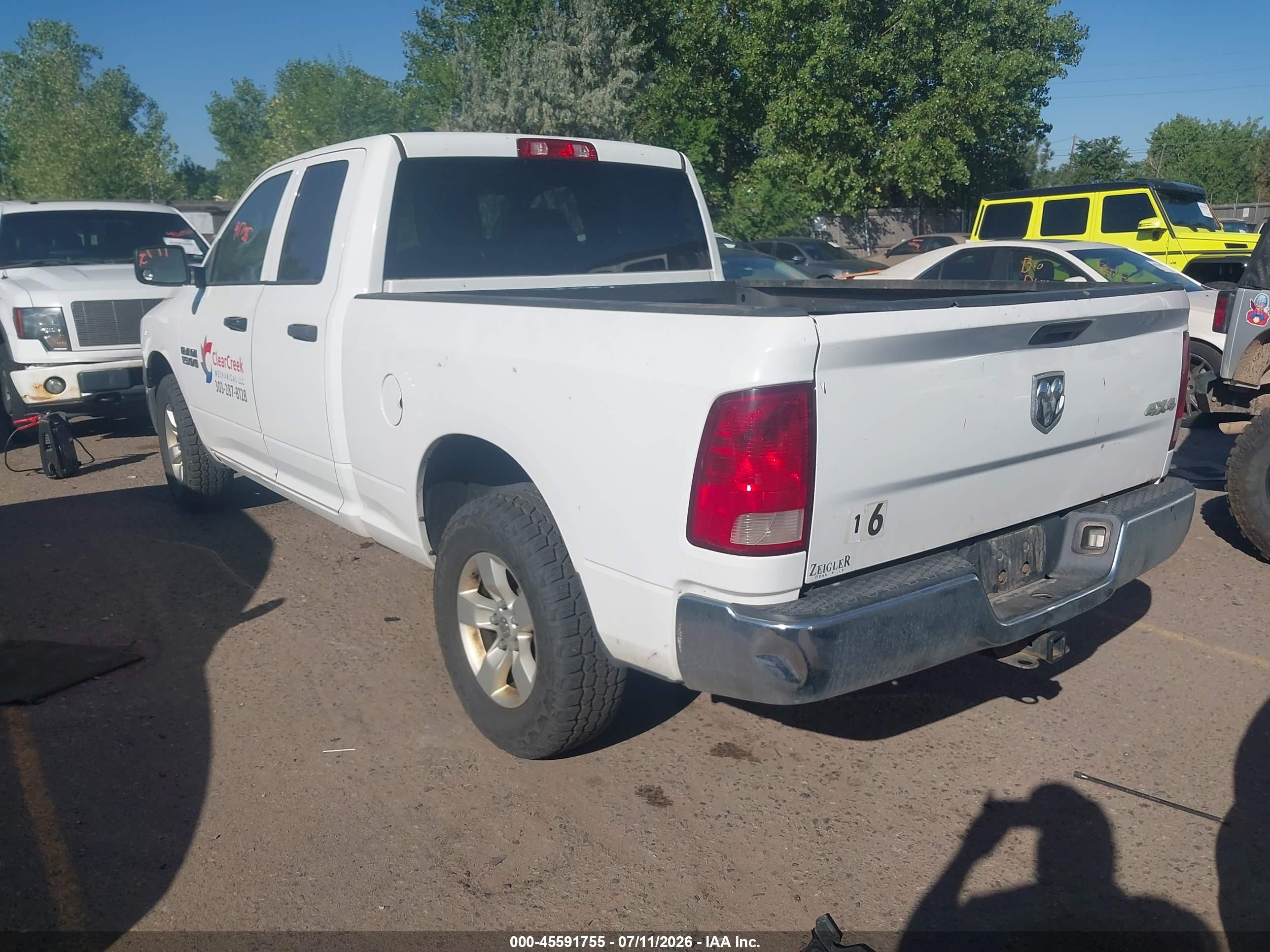 2014 Ram 1500 Tradesman White vin: 1C6RR7FG1ES242468