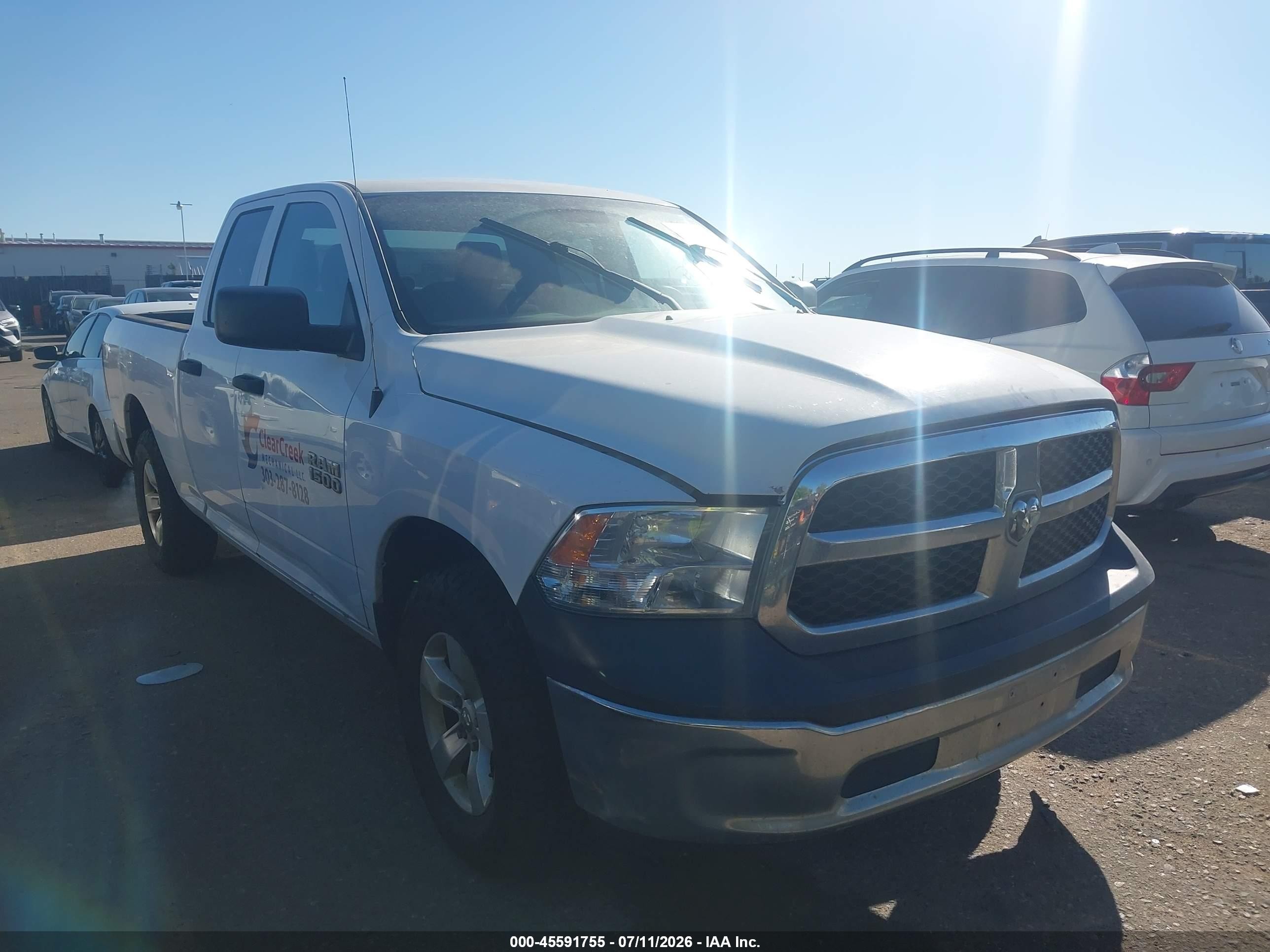 2014 Ram 1500 Tradesman White vin: 1C6RR7FG1ES242468