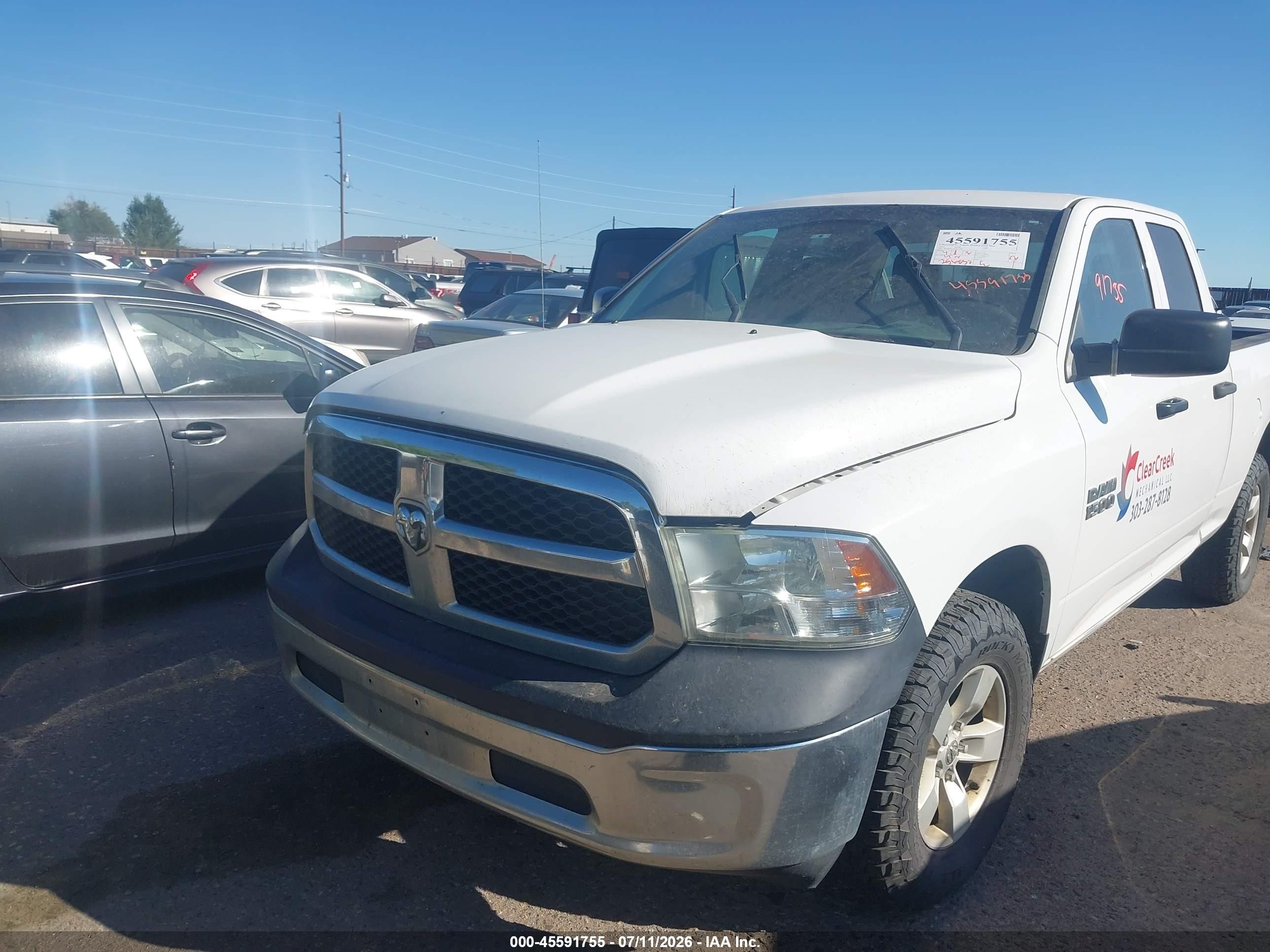 2014 Ram 1500 Tradesman White vin: 1C6RR7FG1ES242468