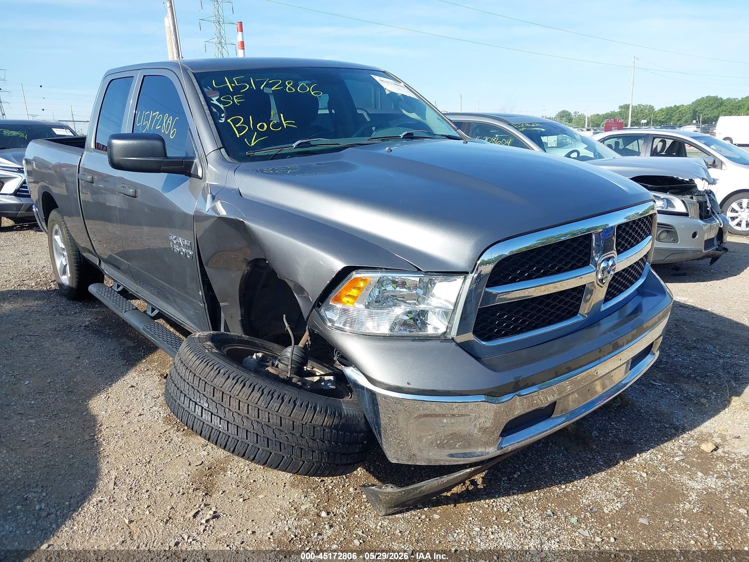 2013 Ram 1500 Tradesman Gray vin: 1C6RR7FG3DS647004