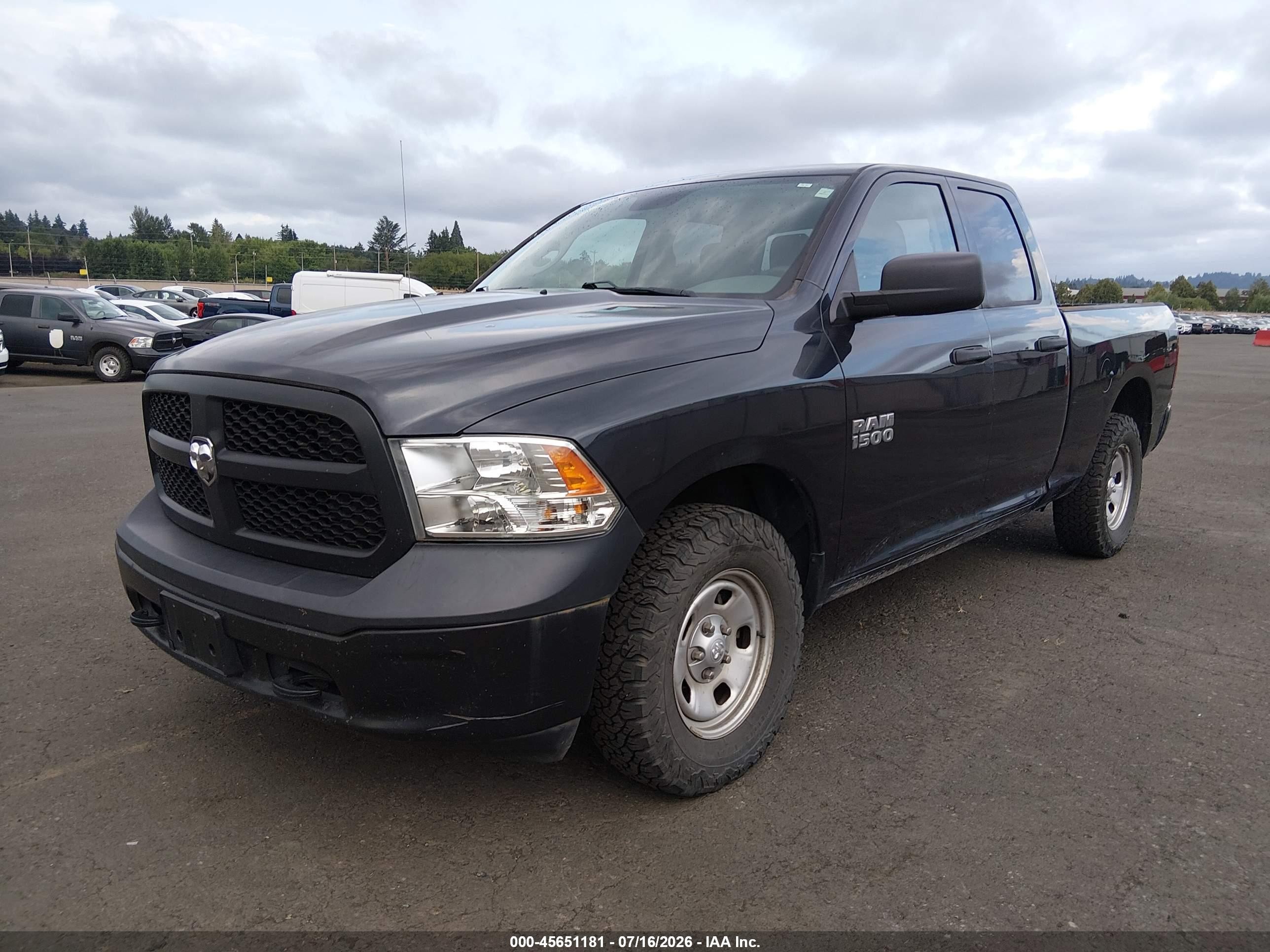 2018 Ram 1500 Tradesman  4x4 6'4 Box Black vin: 1C6RR7FG3JS297255