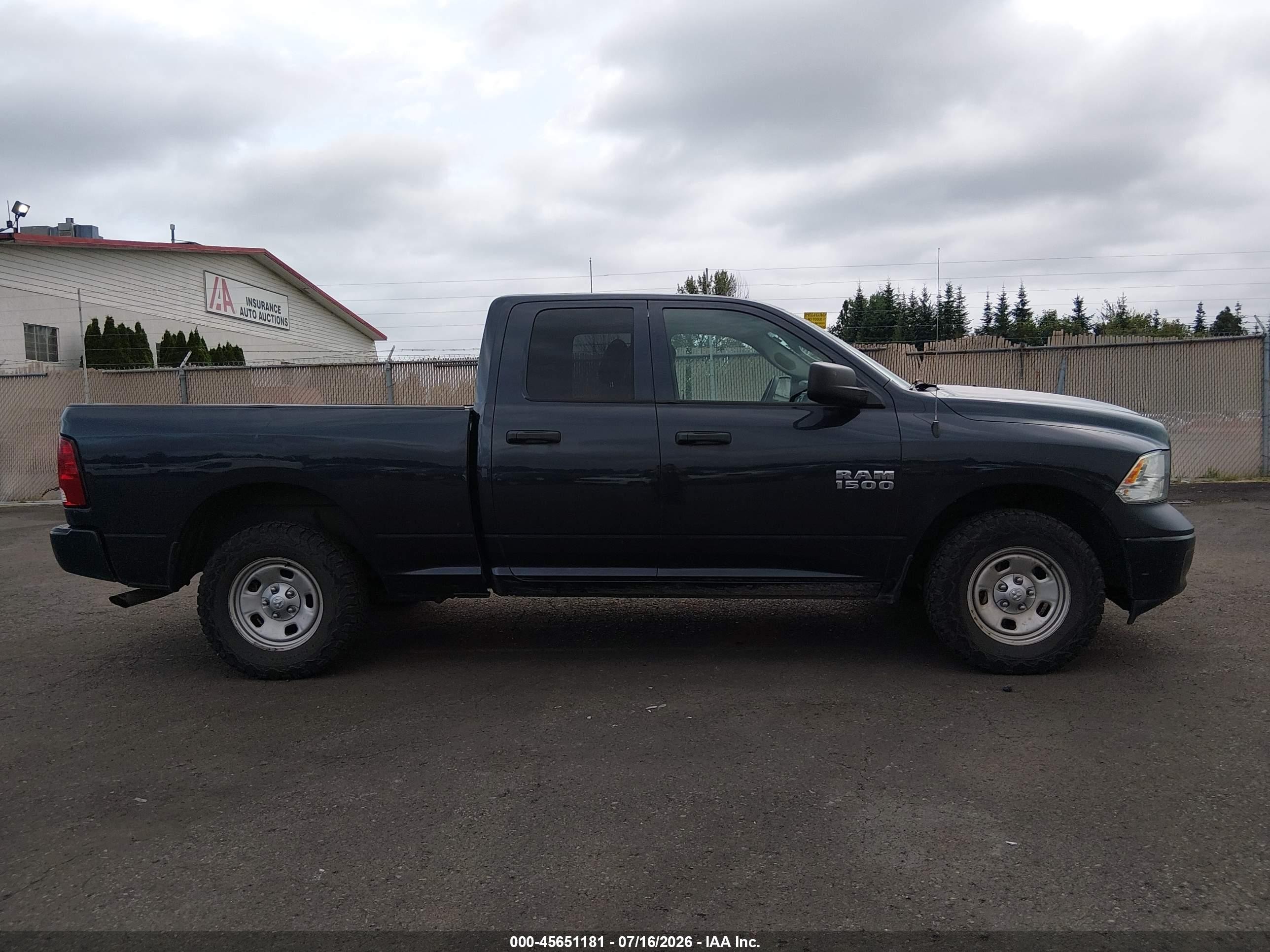 2018 Ram 1500 Tradesman  4x4 6'4 Box Black vin: 1C6RR7FG3JS297255