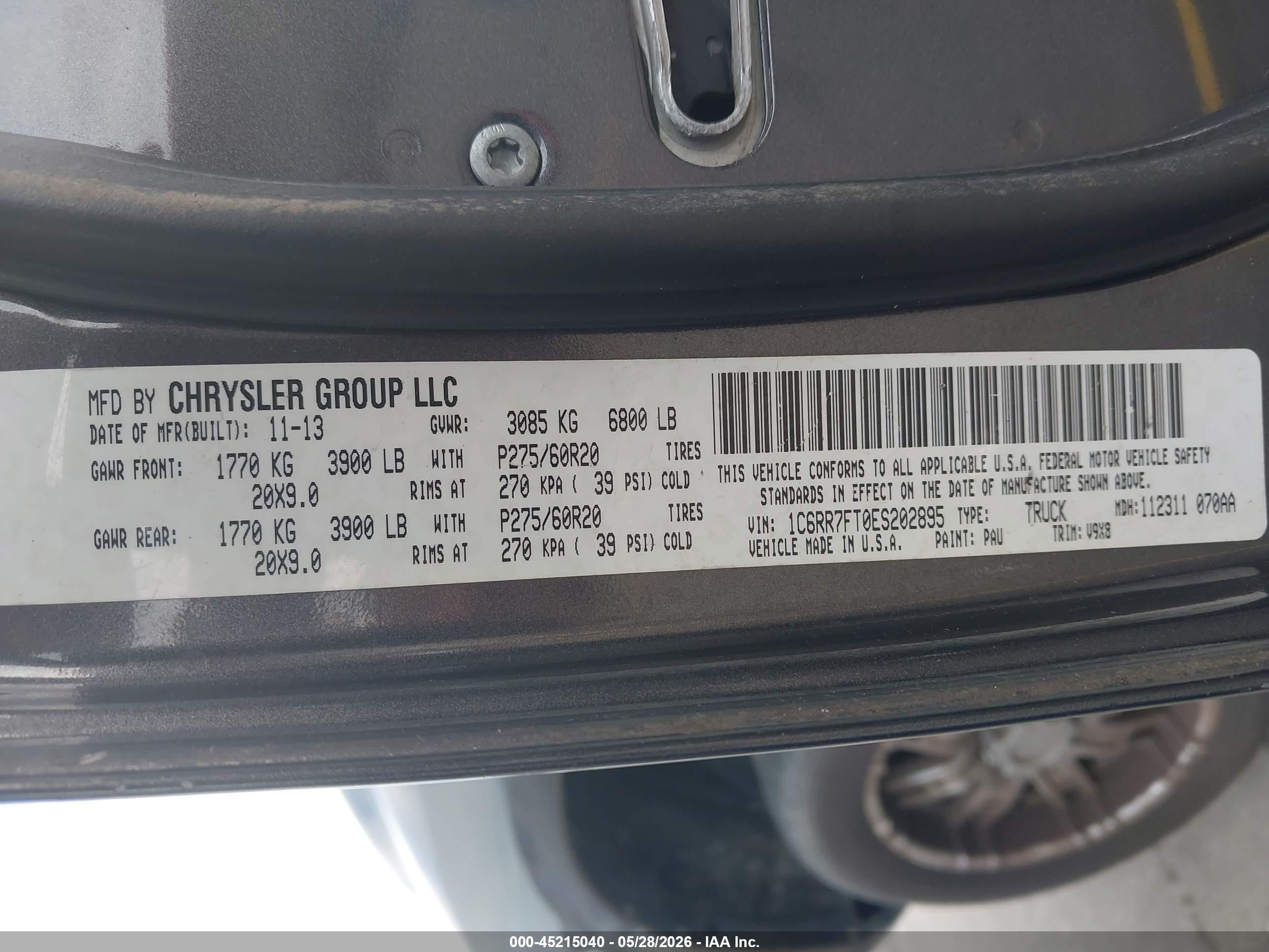 2014 Ram 1500 Express Black vin: 1C6RR7FT0ES202895