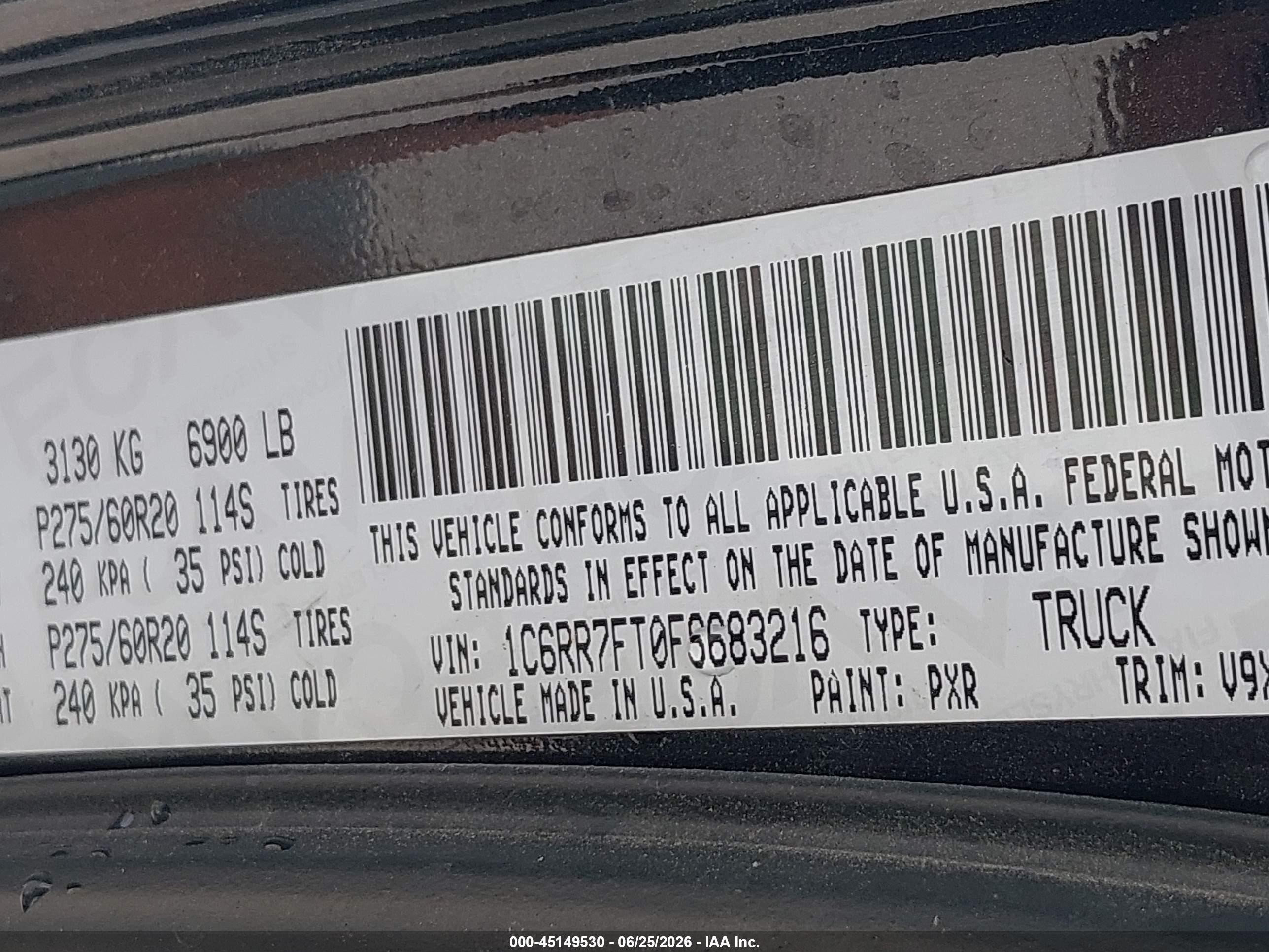 2015 Ram 1500 Express Black vin: 1C6RR7FT0FS683216