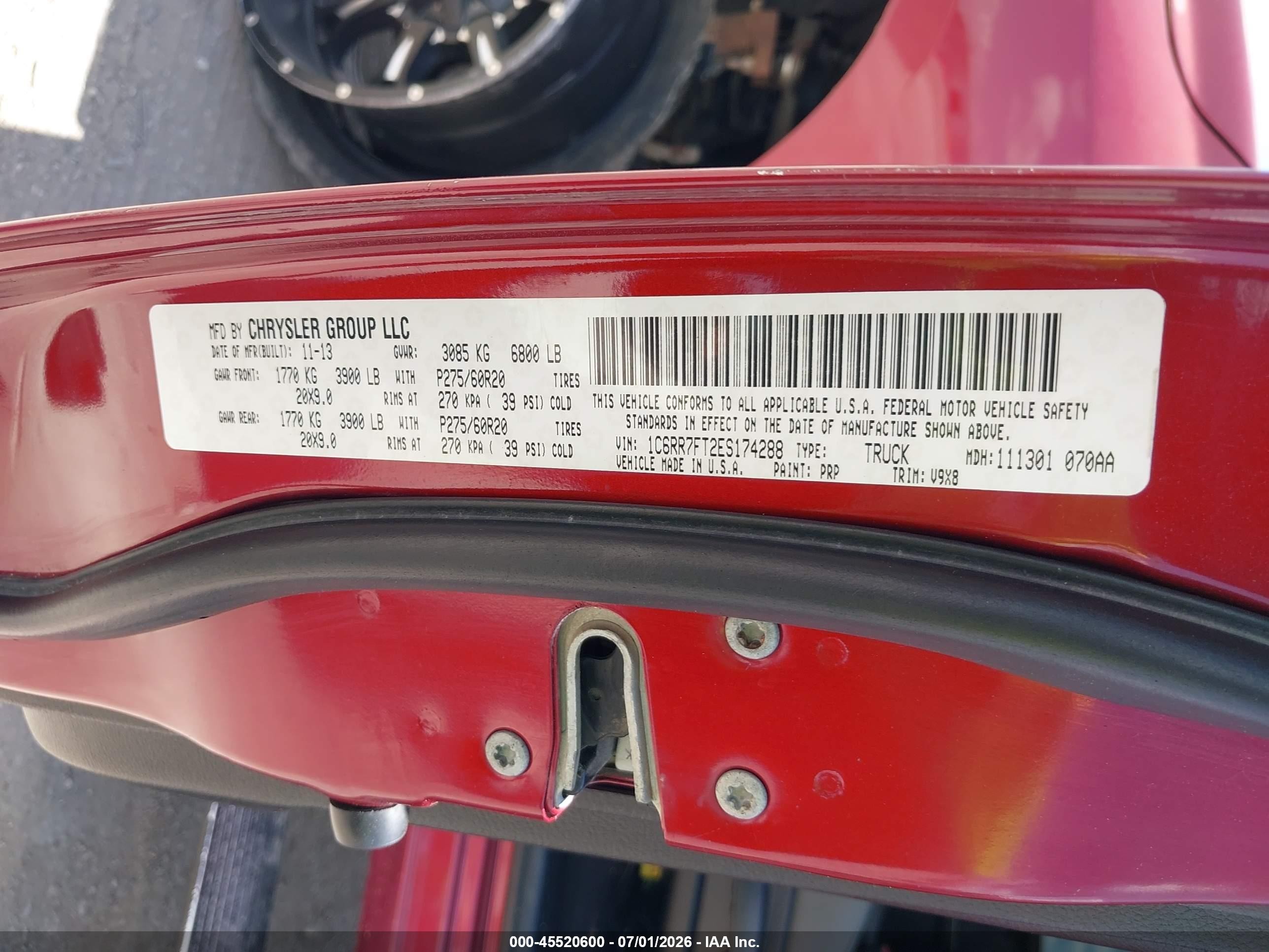 2014 Ram 1500 Express Red vin: 1C6RR7FT2ES174288