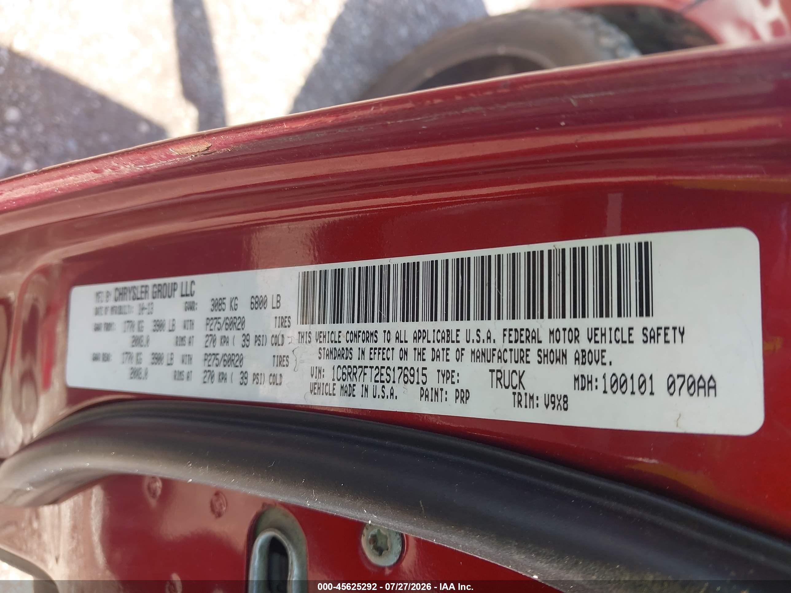 2014 Ram 1500 Express Burgundy vin: 1C6RR7FT2ES176915