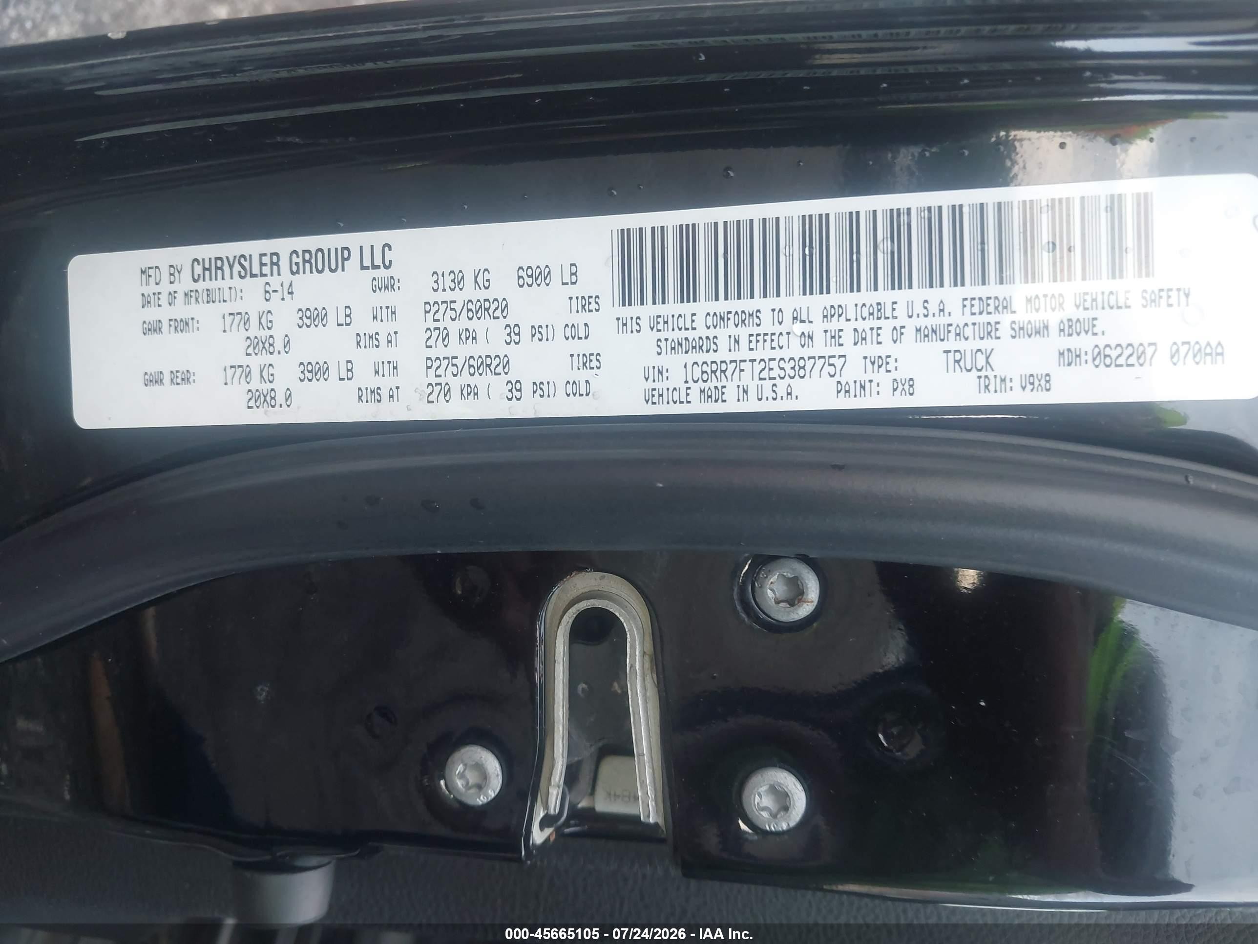 2014 Ram 1500 Express Black vin: 1C6RR7FT2ES387757