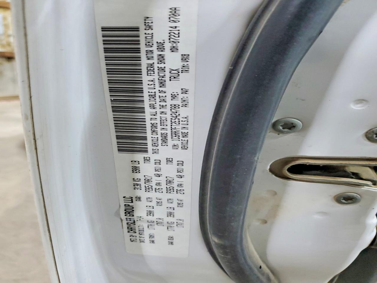 2014 Ram 1500 St White vin: 1C6RR7FT2ES424788