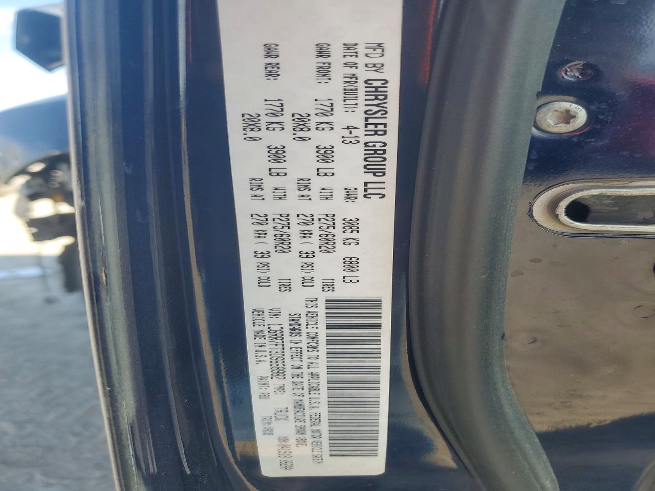 2013 Ram 1500 St Blue vin: 1C6RR7FT3DS668982