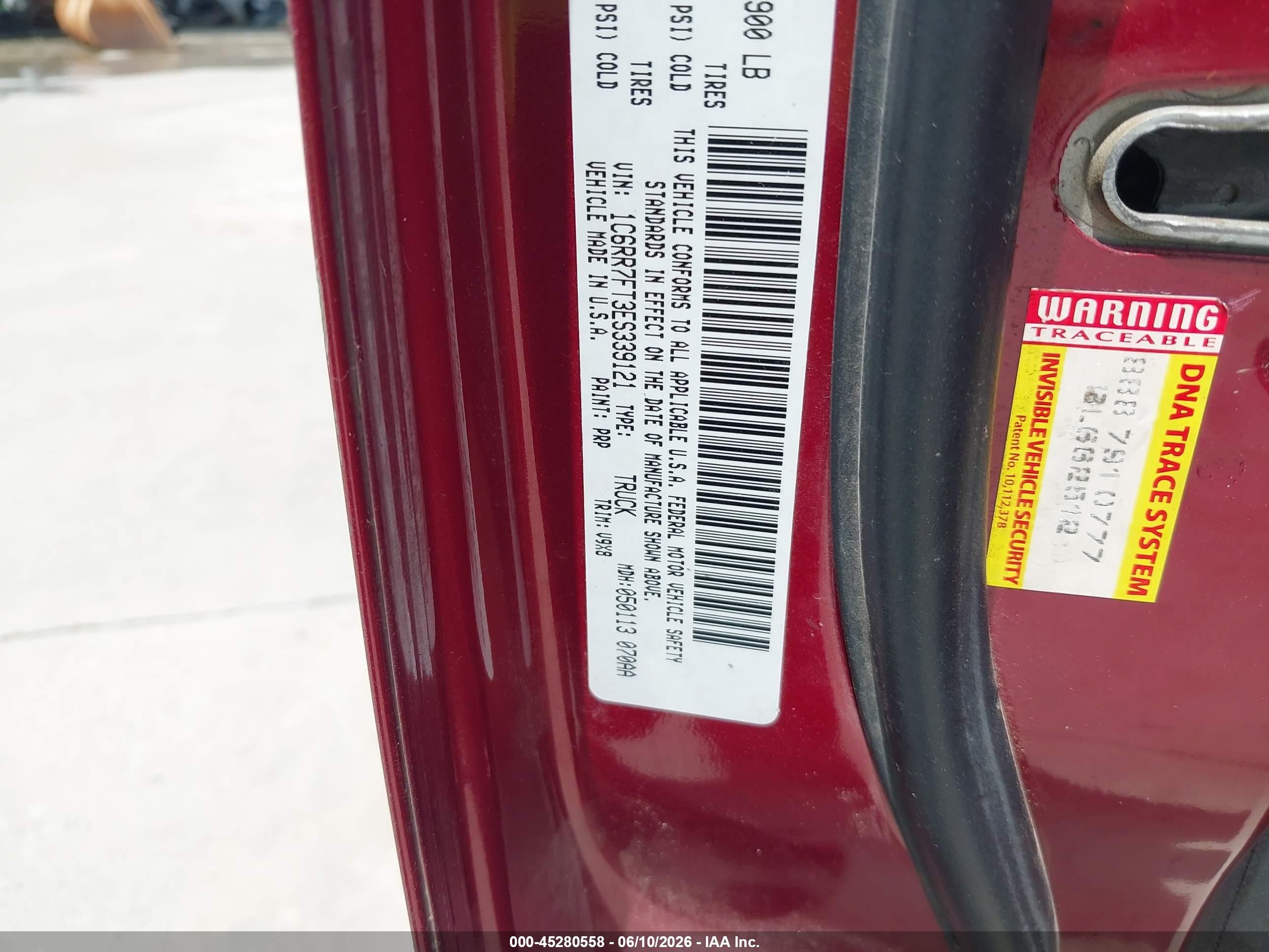 2014 Ram 1500 Express Red vin: 1C6RR7FT3ES339121