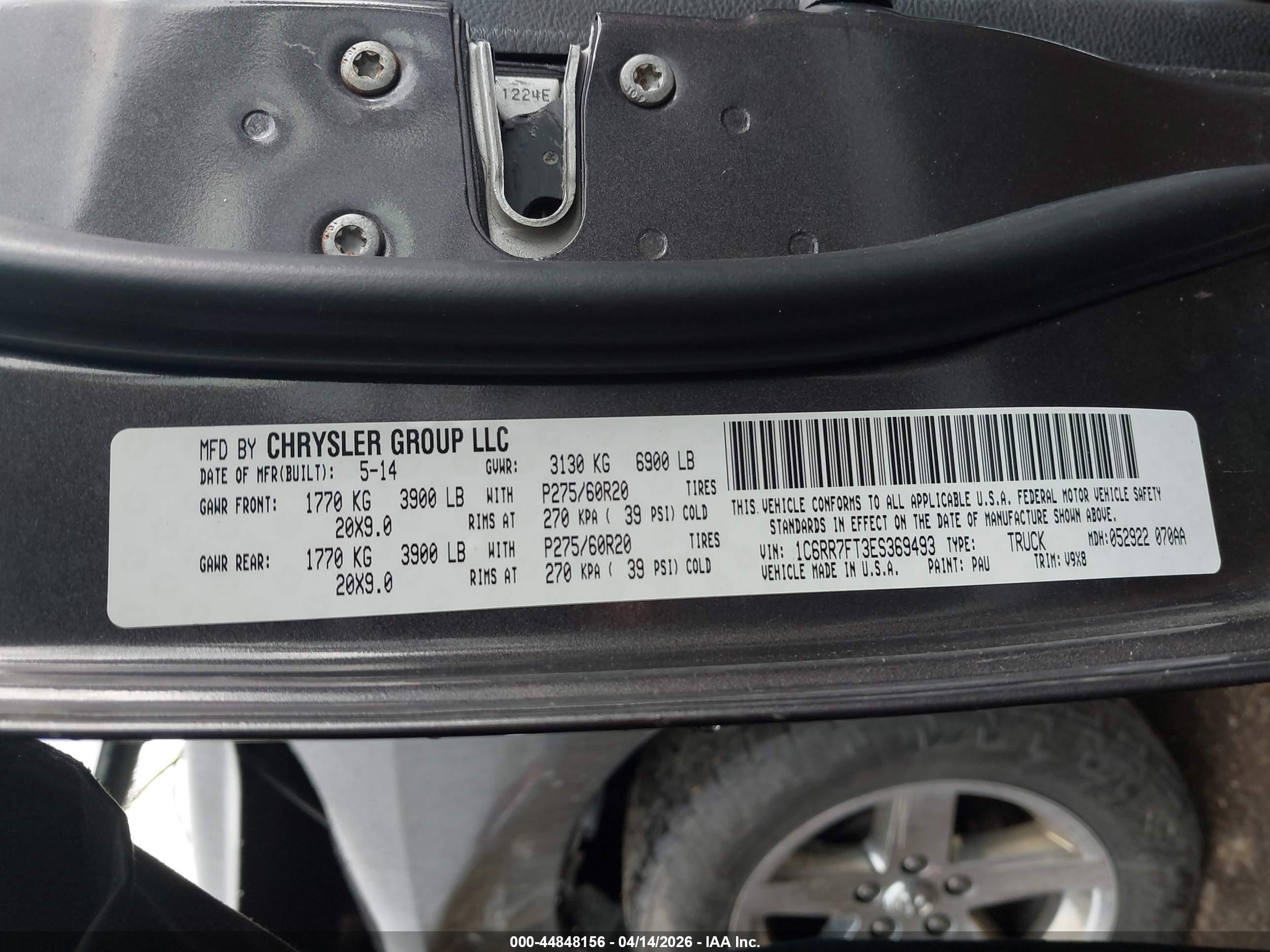 2014 Ram 1500 Express Gray vin: 1C6RR7FT3ES369493