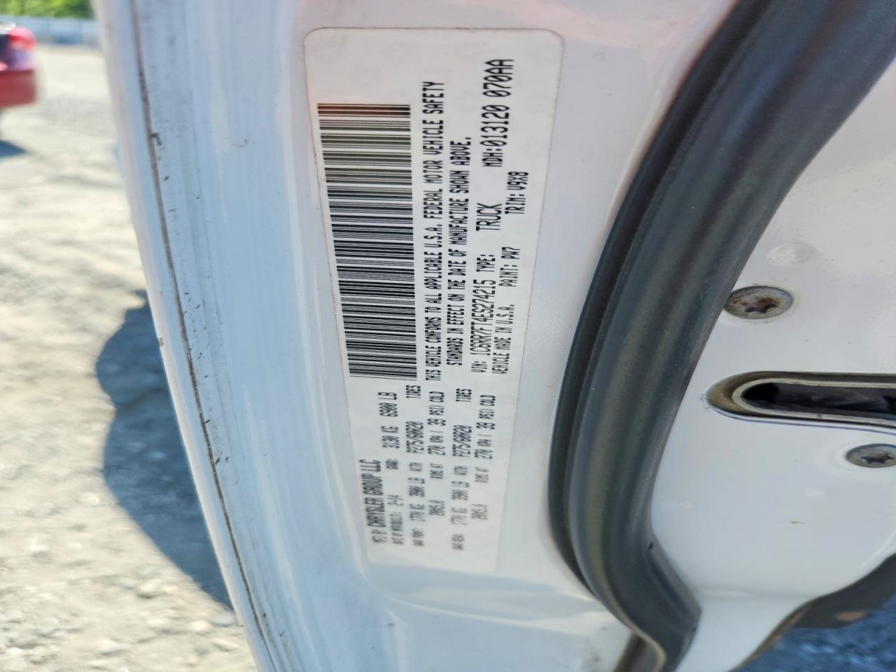 2014 Ram 1500 St White vin: 1C6RR7FT4ES274215