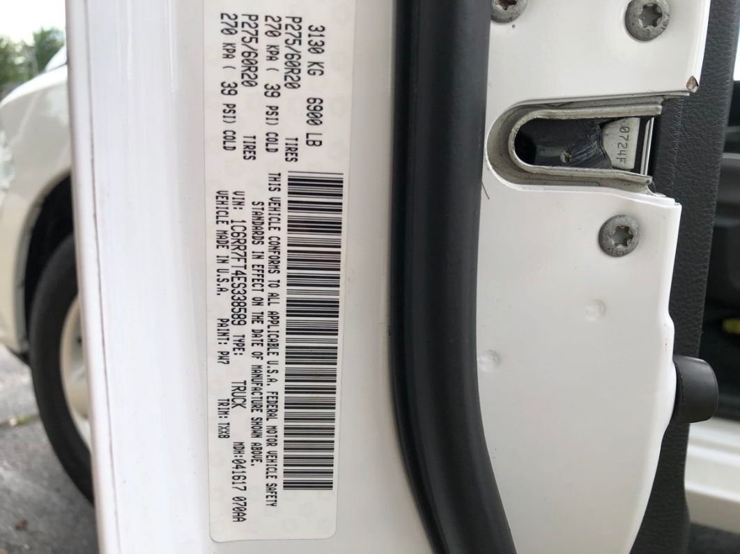 2014 Ram 1500 Express White vin: 1C6RR7FT4ES338589